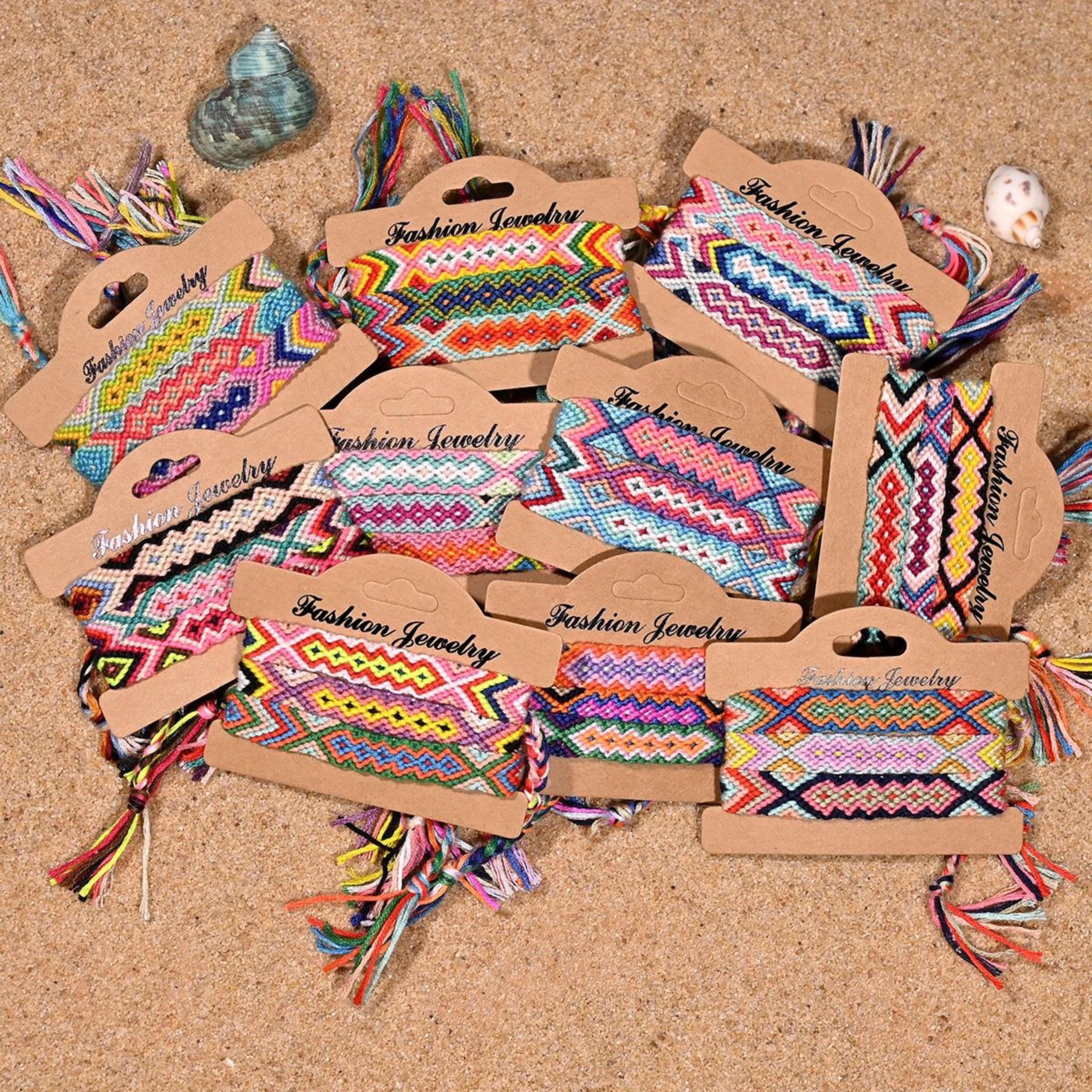 3pcs Handmade Boho Friendship Bracelets  Adjustable Wax Rope Woven Beach Bracelets For Women 1