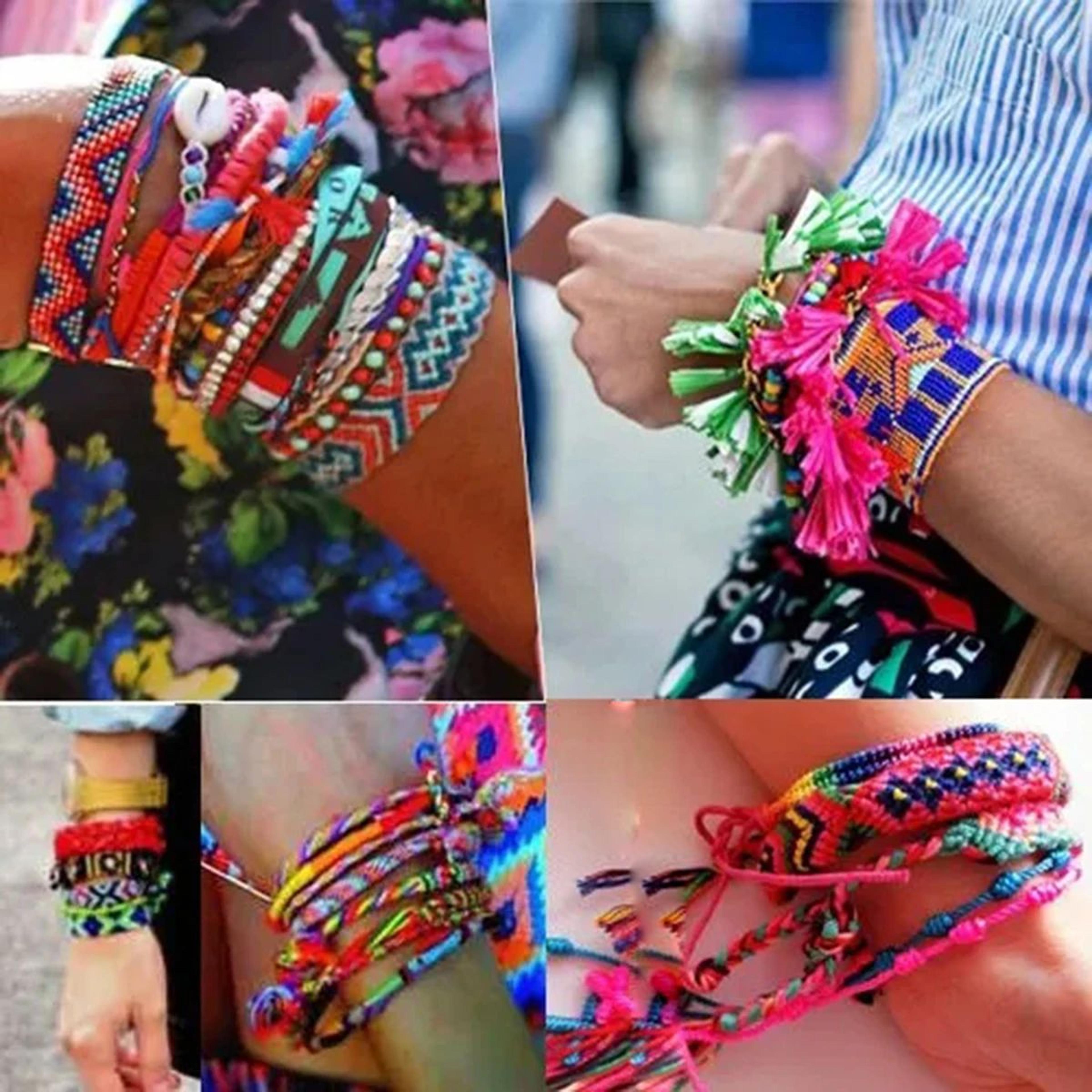 3pcs Handmade Boho Friendship Bracelets  Adjustable Wax Rope Woven Beach Bracelets For Women 5