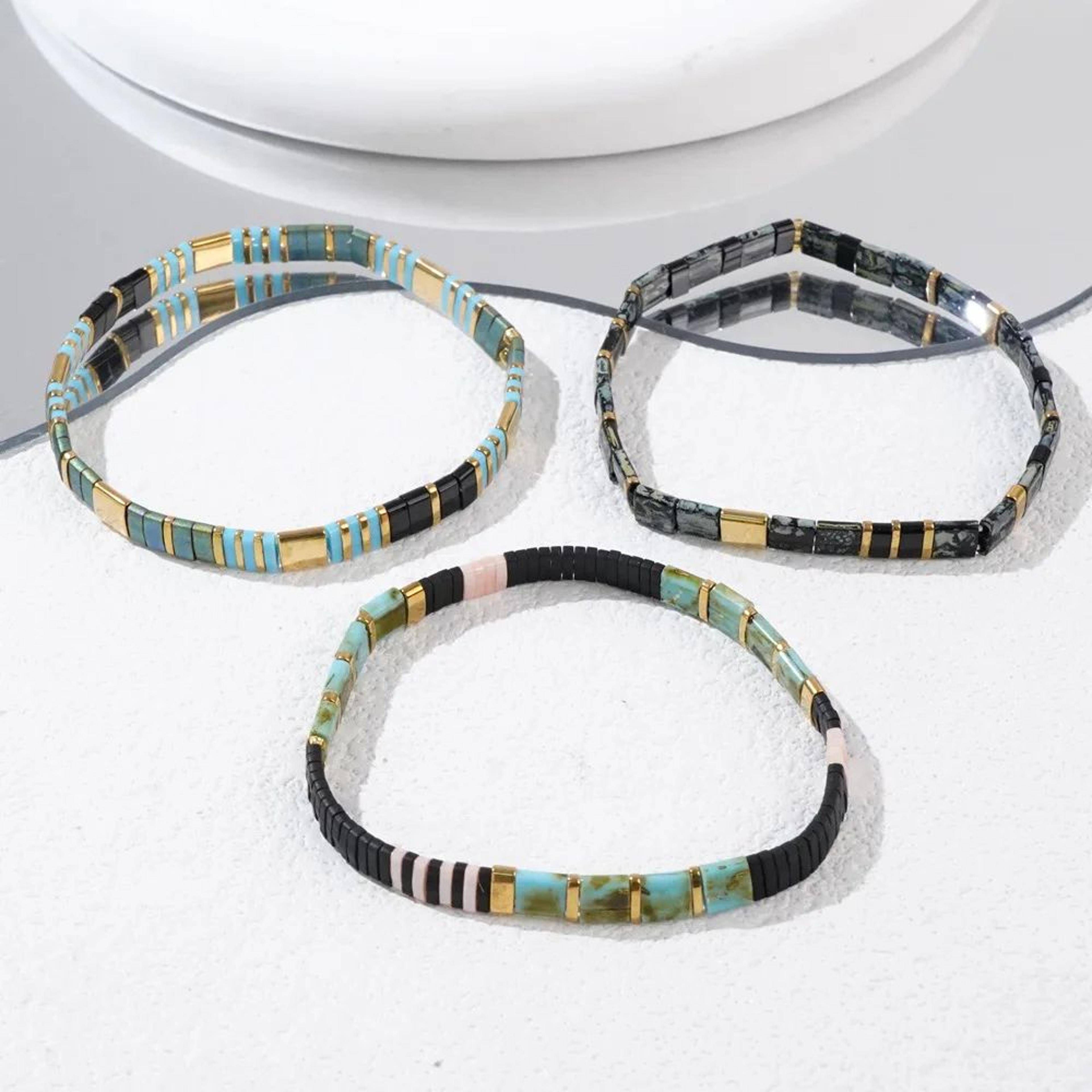 3pcs Bohemian TILA Bead Bracelet Set  Layered Retro Stackable Bracelets For Women 2