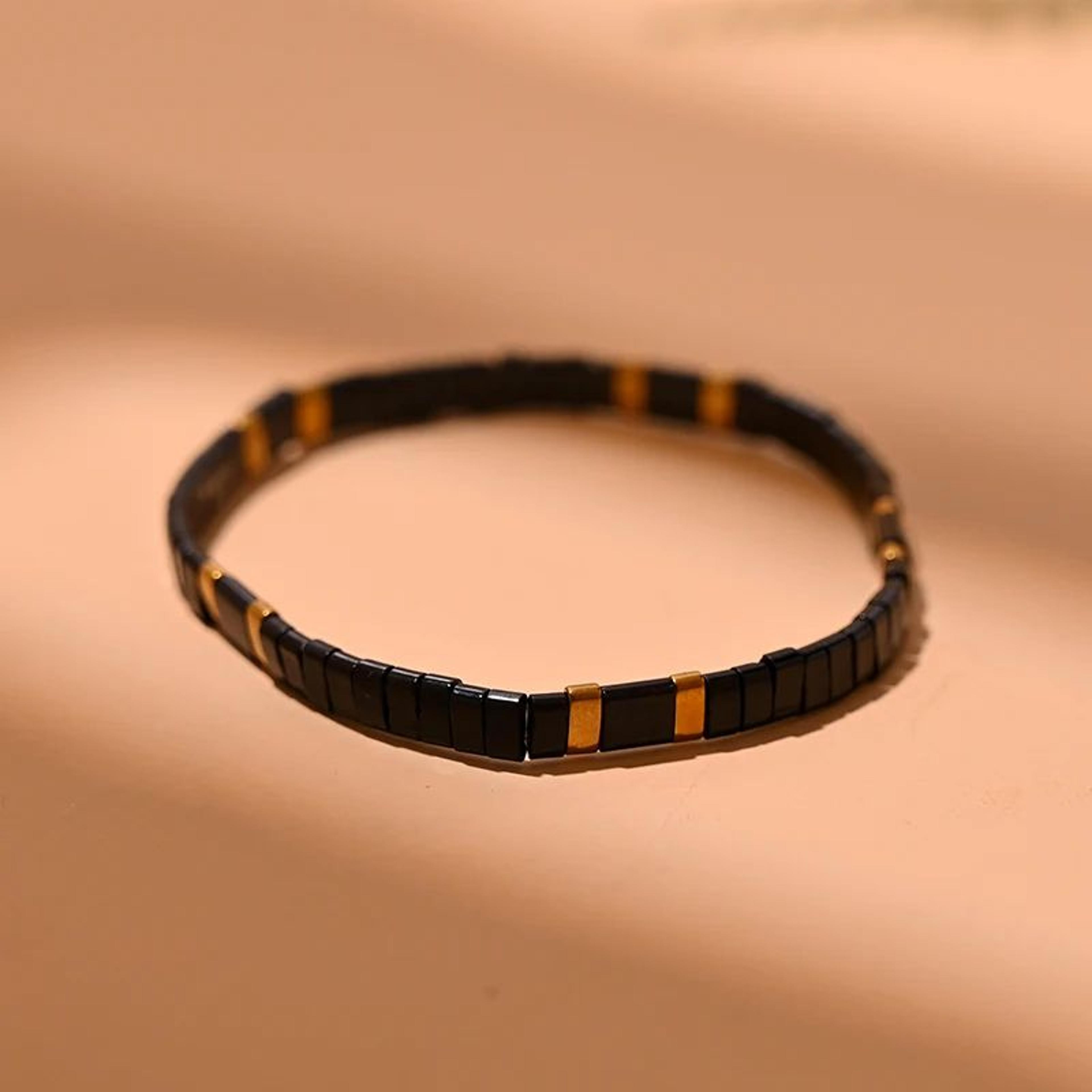 Handmade Tila Glass Bead Bracelet  Colorful Elastic Friendship Bracelet For Women  Girls 11