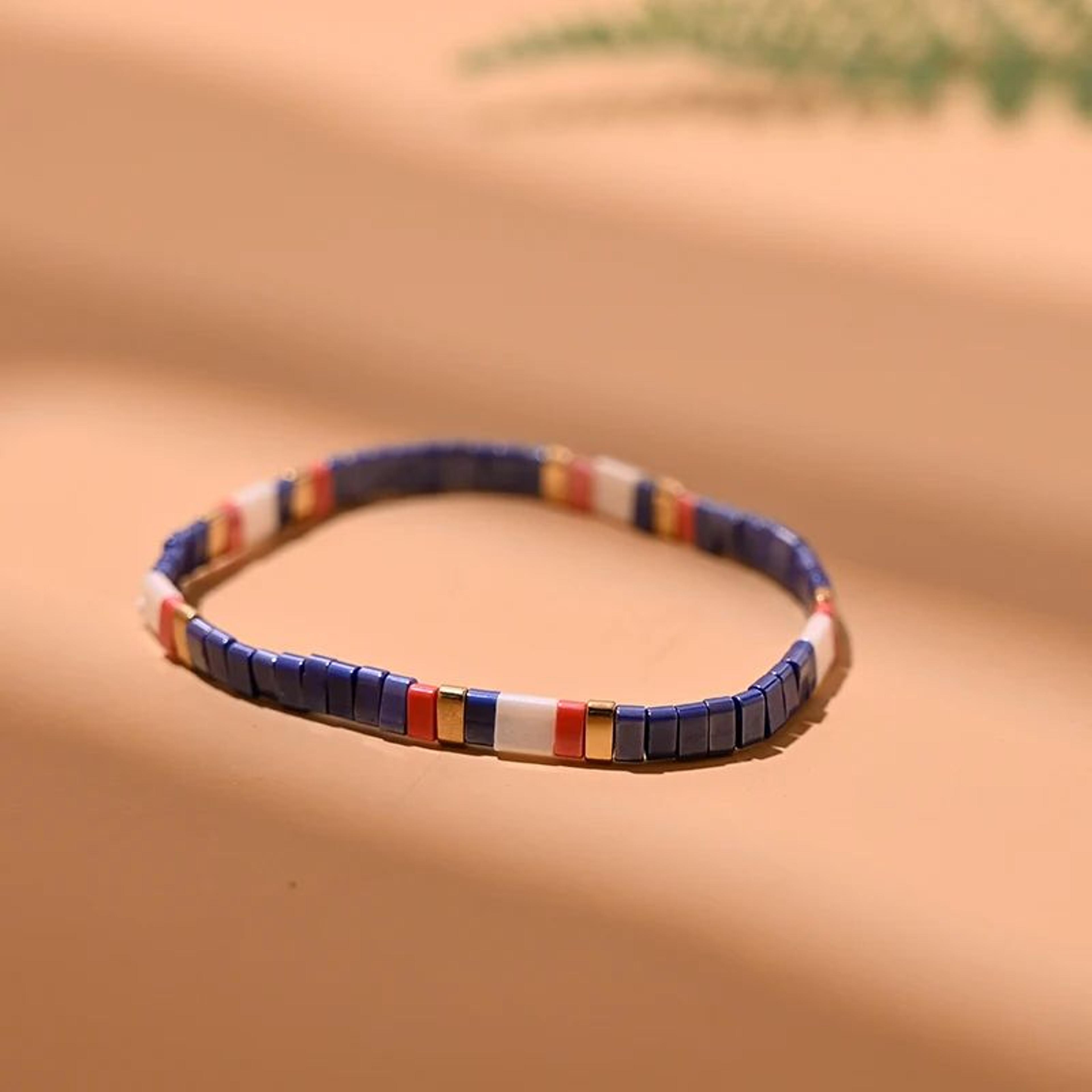 Handmade Tila Glass Bead Bracelet  Colorful Elastic Friendship Bracelet For Women  Girls 9
