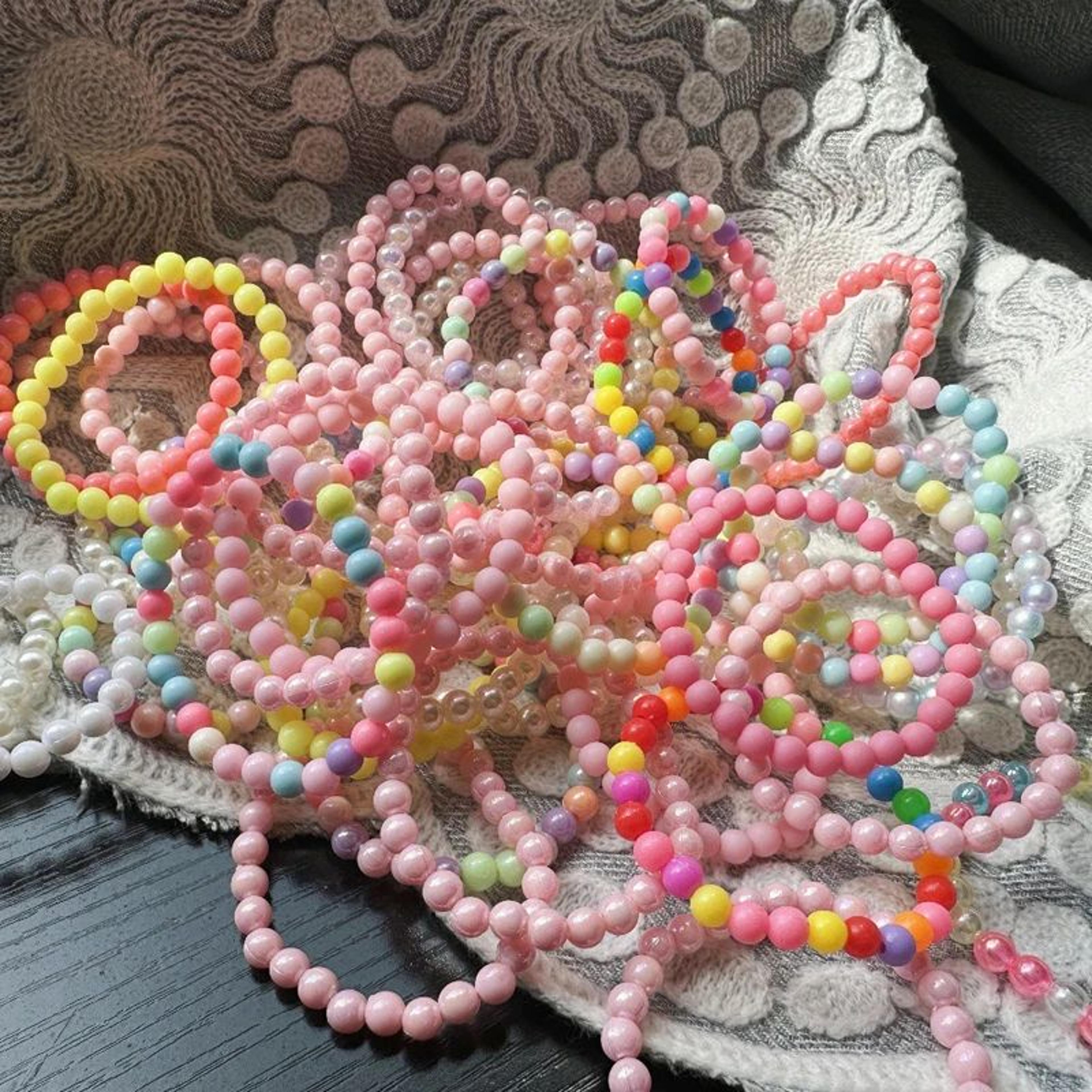 Colorful Macaron Beaded Bracelet Set  Kids Girls Party Favor Bracelets Birthday Goodie Bag  Pinata  1