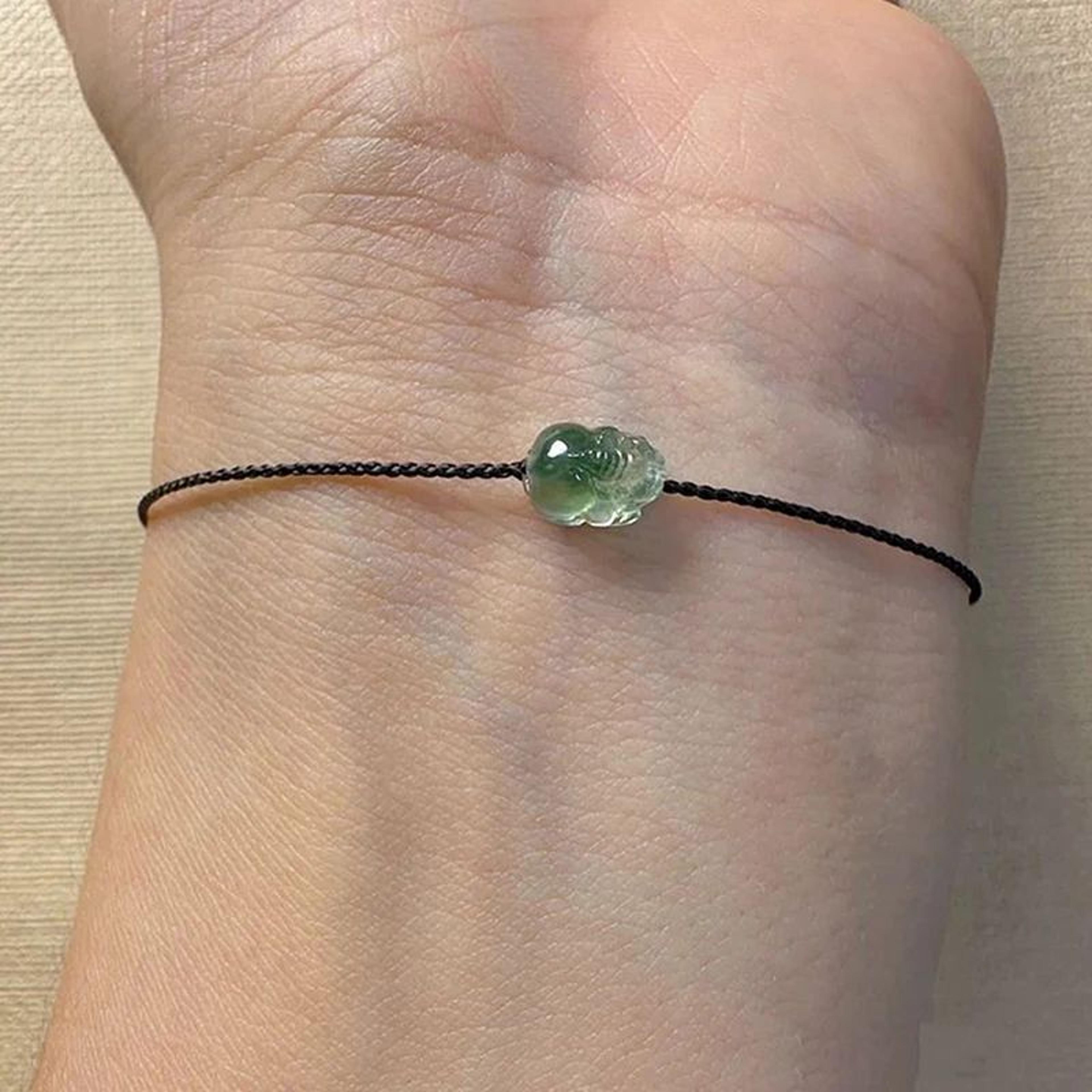 Handmade Jade Big Belly Buddha Braided Bracelet  Adjustable Lucky Cord Bracelet Natural Jewelry Gif 3