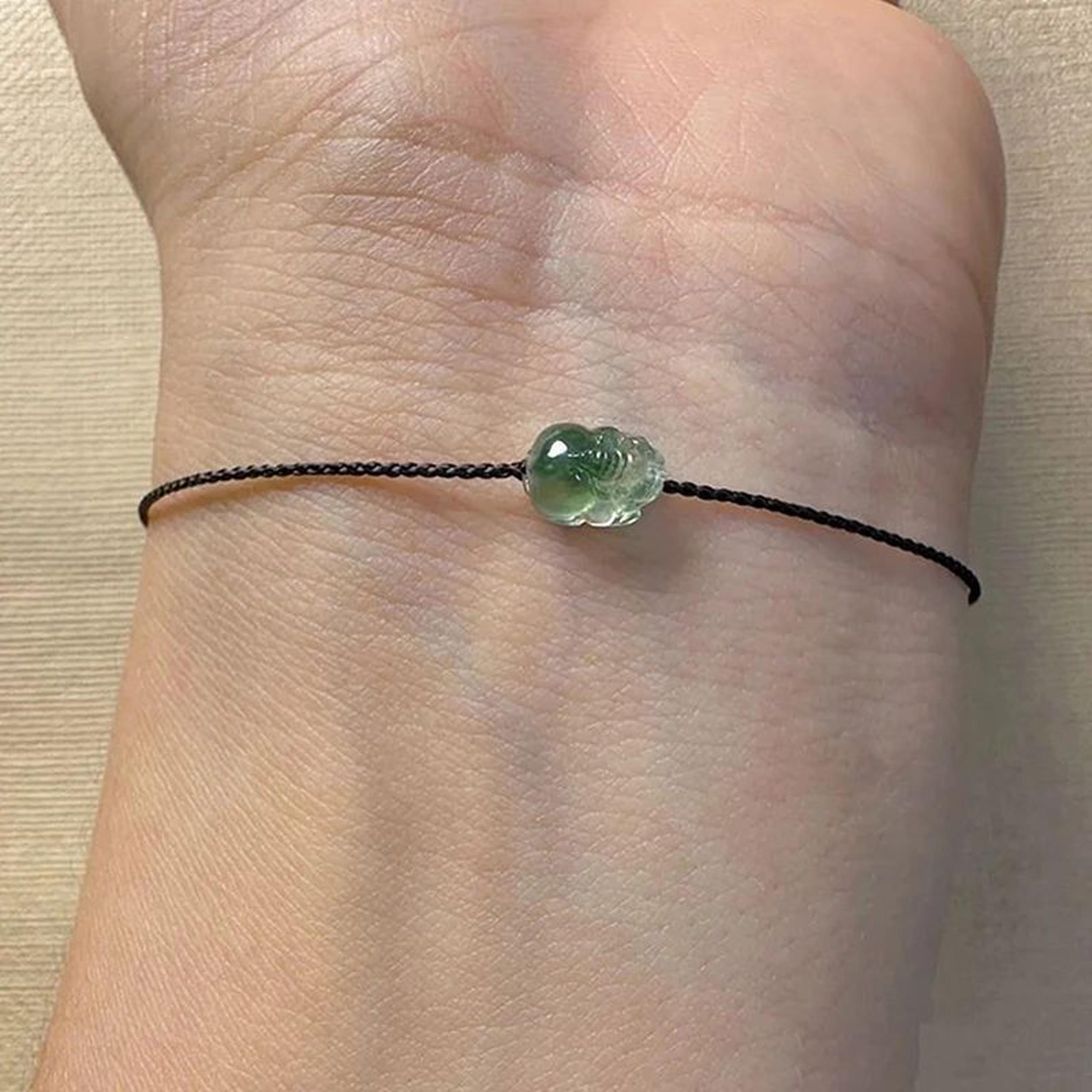 Handmade Jade Big Belly Buddha Braided Bracelet  Adjustable Lucky Cord Bracelet Natural Jewelry Gif 6