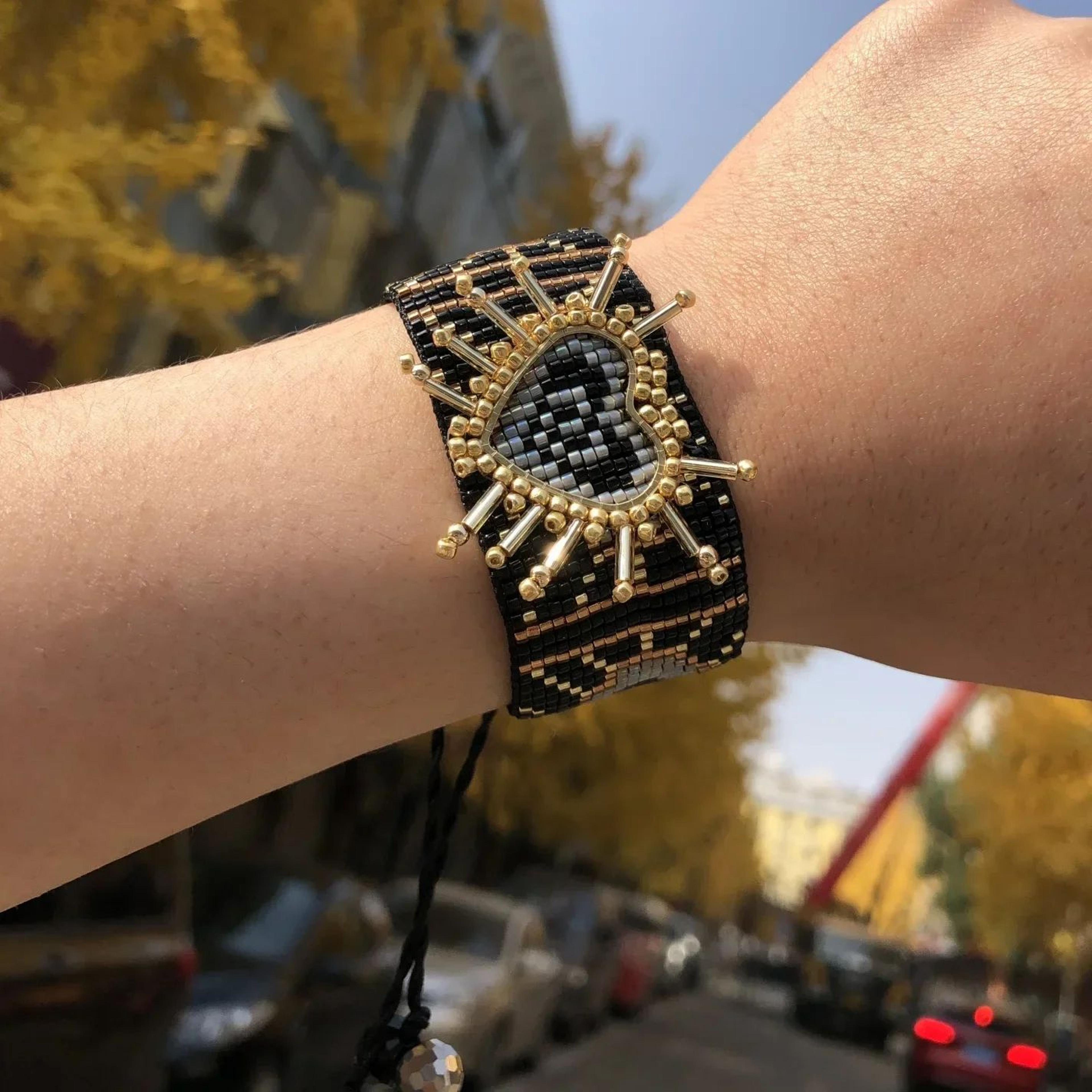 Handwoven Beaded Love Bracelet  Adjustable Boho Rice Bead Bracelet For Women  Men 2