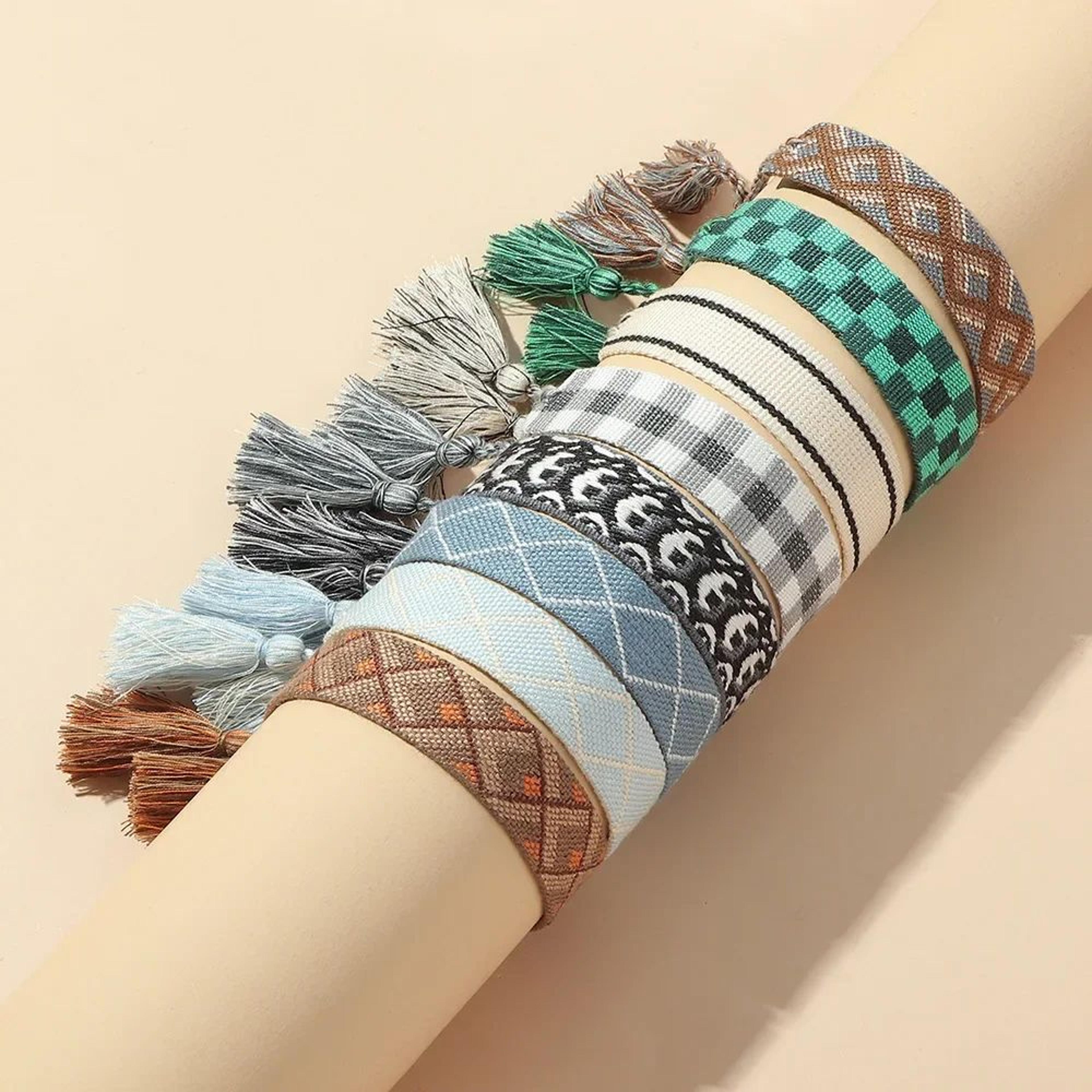 Bohemian Embroidered Woven Tassel Bracelet  Handmade Adjustable Braided Rope Bracelet For Women 1