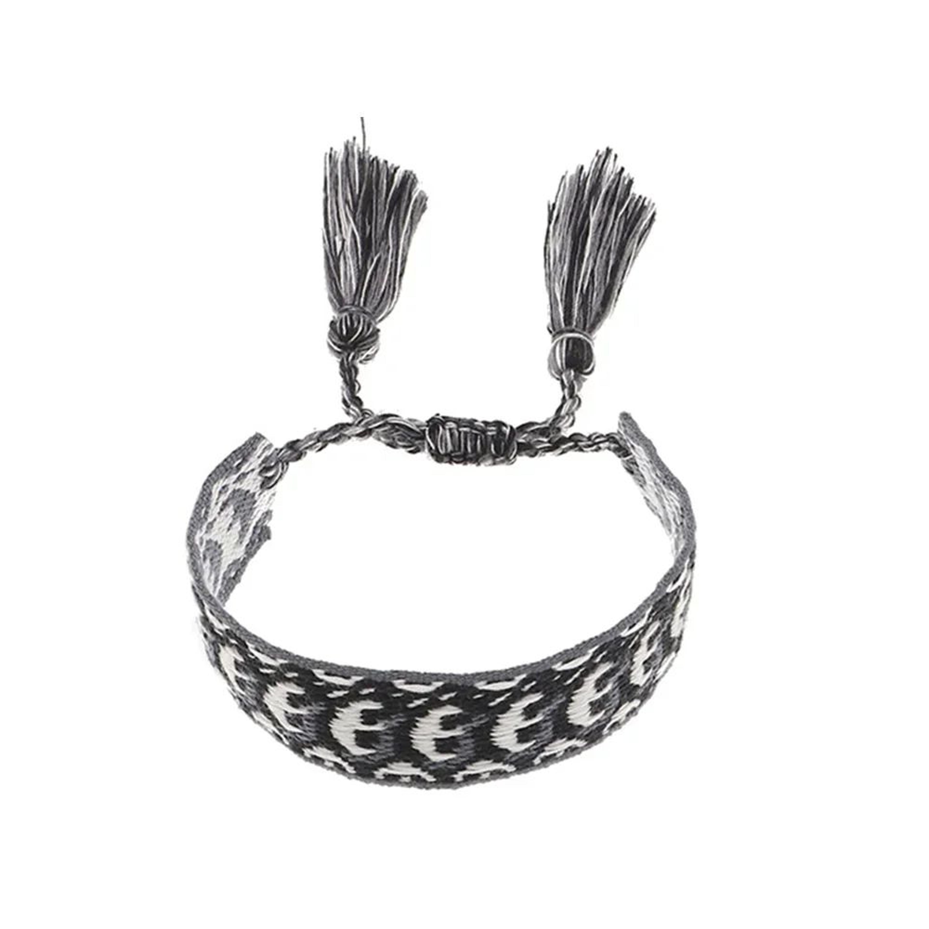 Bohemian Embroidered Woven Tassel Bracelet  Handmade Adjustable Braided Rope Bracelet For Women 10