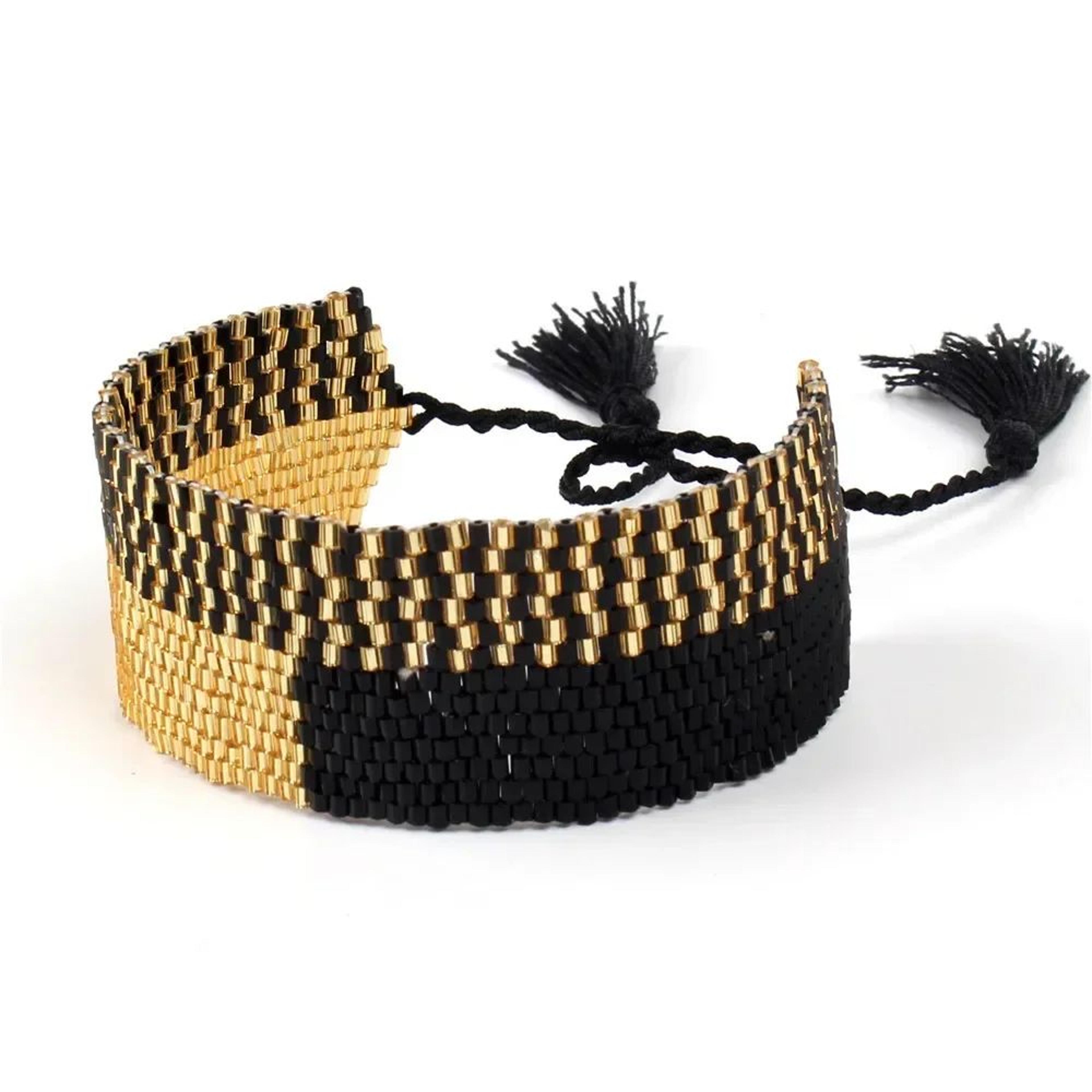 Handwoven Geometric Beaded Bracelet  Adjustable Boho Rice Bead Bracelet For Women  Men 6