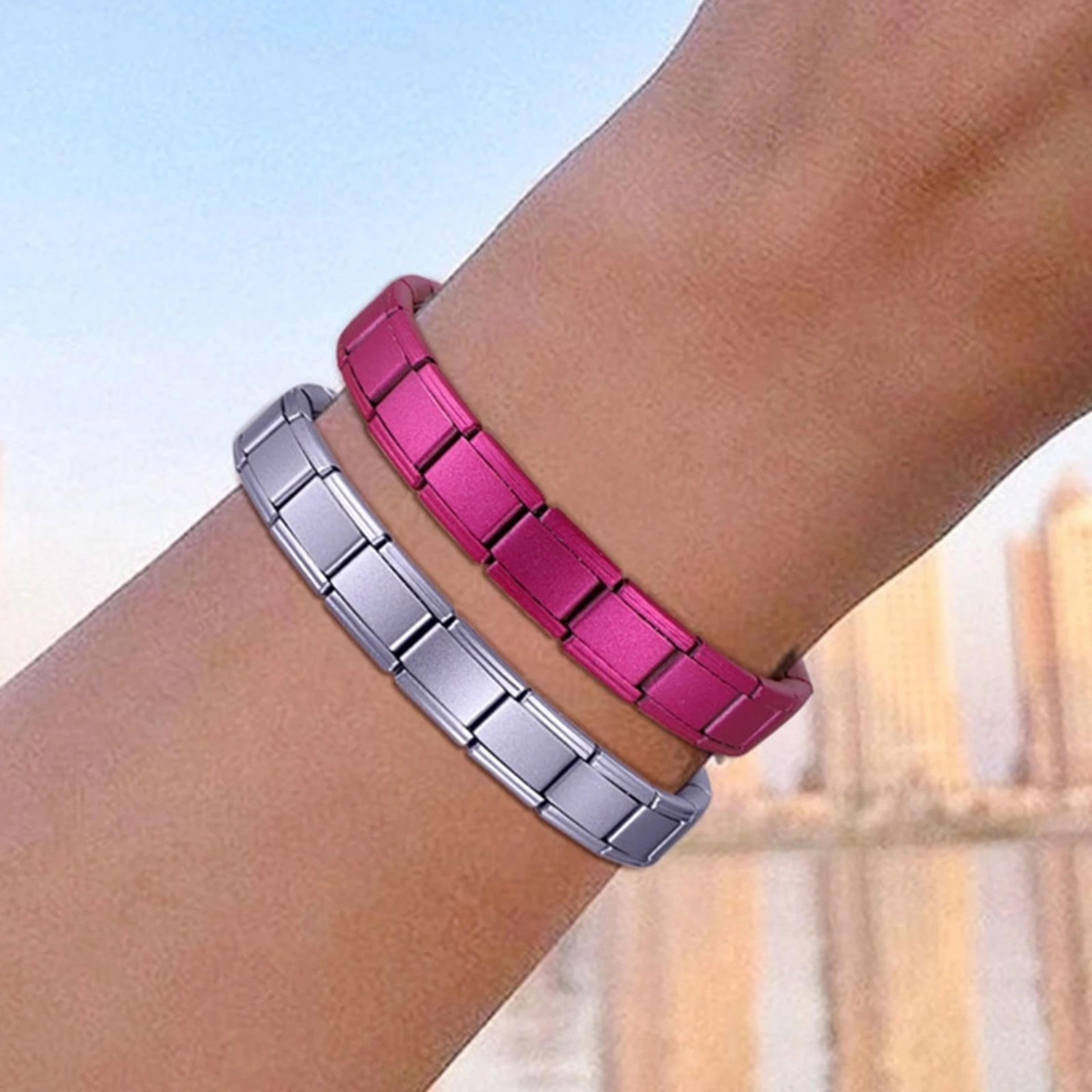 Stainless Steel Italian Link Charm Bracelet  9 Mm Elastic Star  Cross DIY Bracelet For Women  Men 4