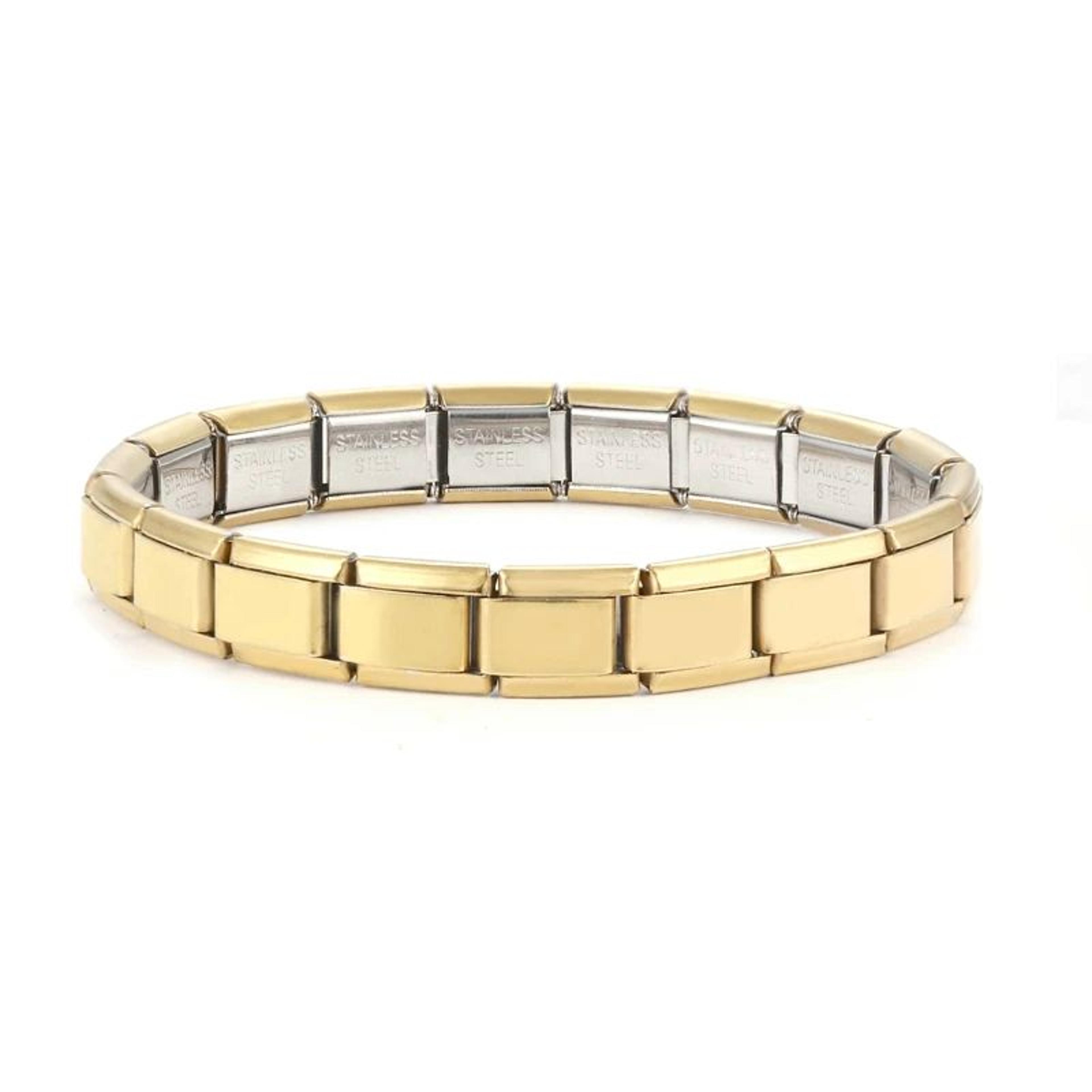 Stainless Steel Italian Link Charm Bracelet  9 Mm Elastic Star  Cross DIY Bracelet For Women  Men 8