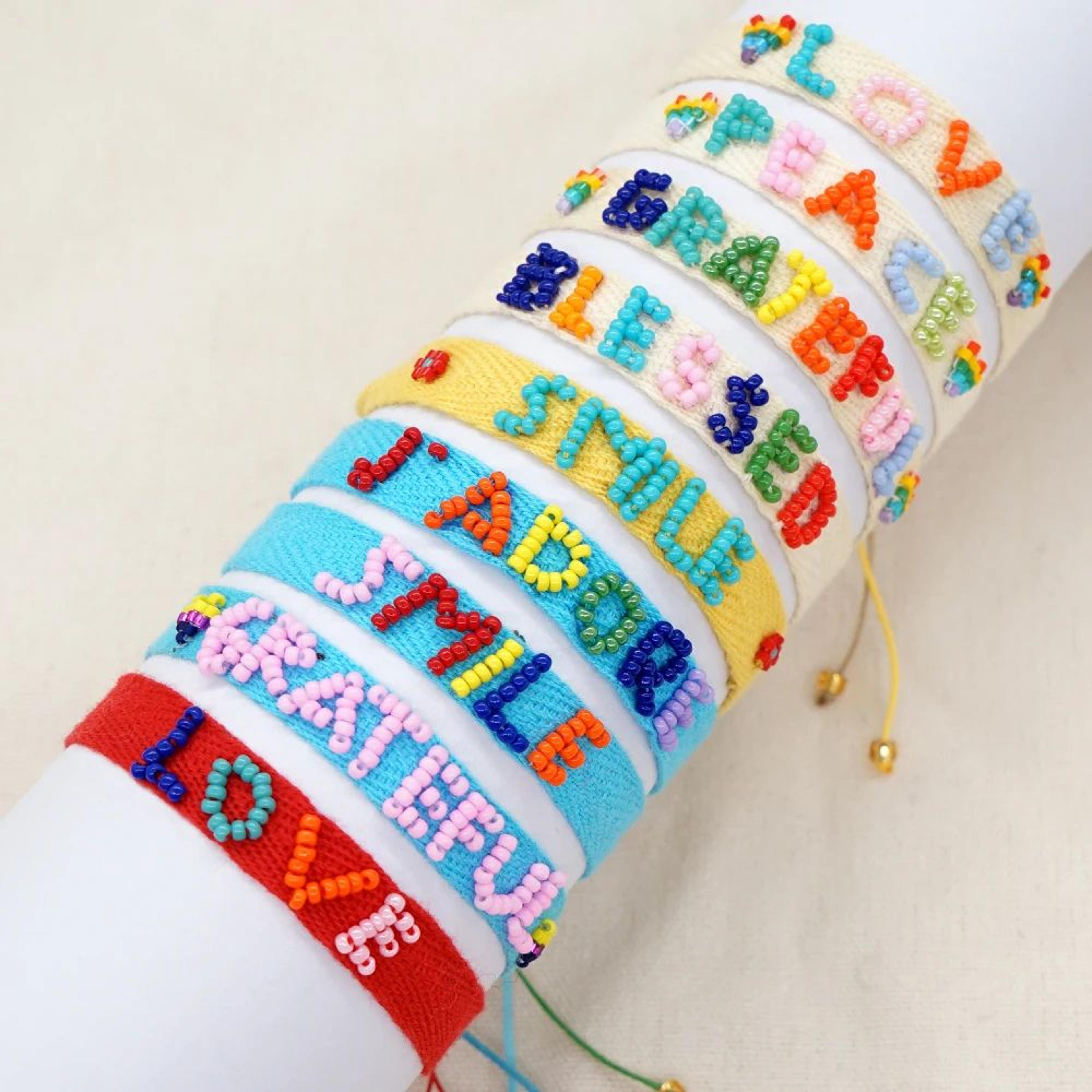 go2boho ribbon fabric bracelet – handmade miyuki bead boho love letter bracelet for women