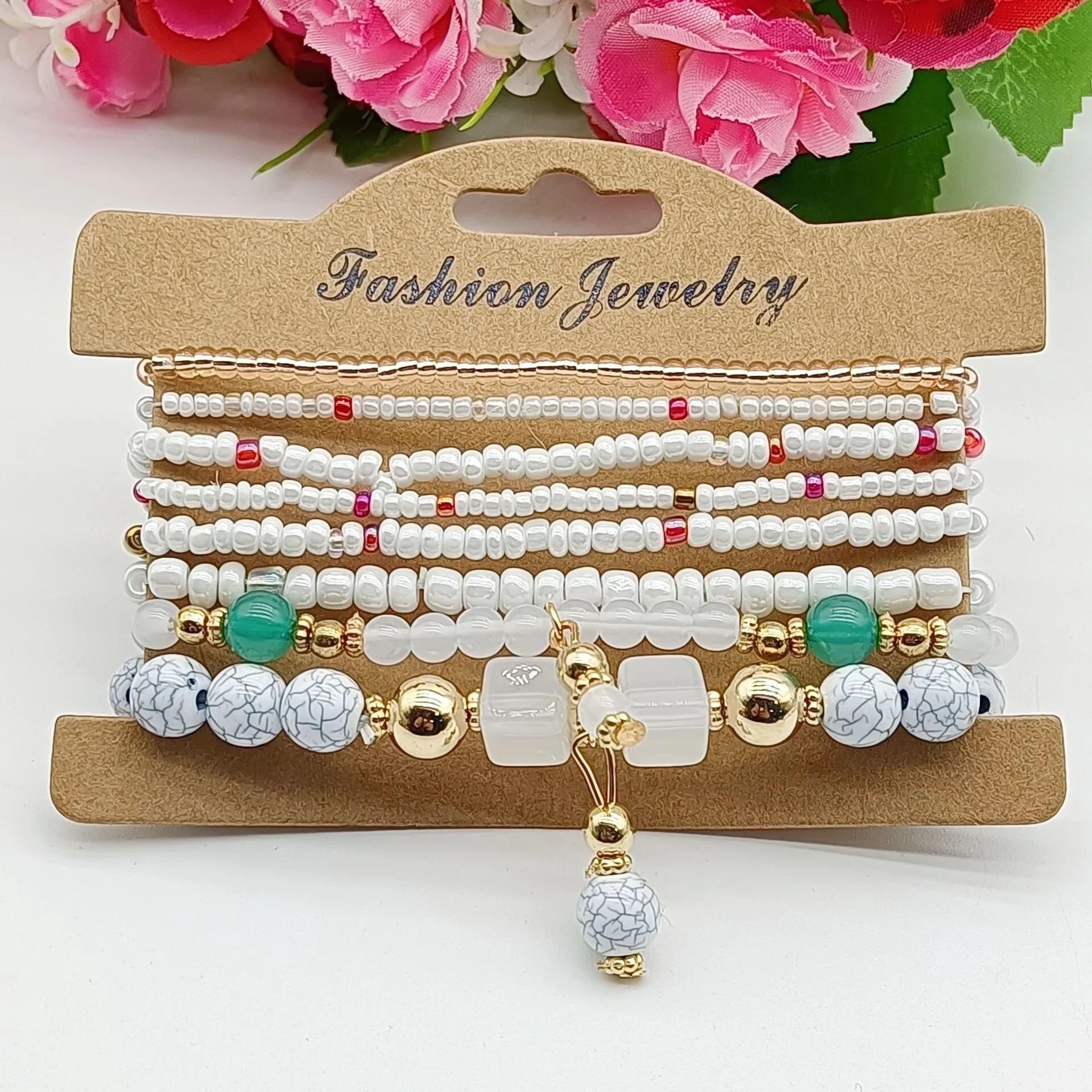 Bohemian Handmade Seed Bead Bracelet Set  Colorful Stackable Summer Bangles For Women DIY Jewelry 7