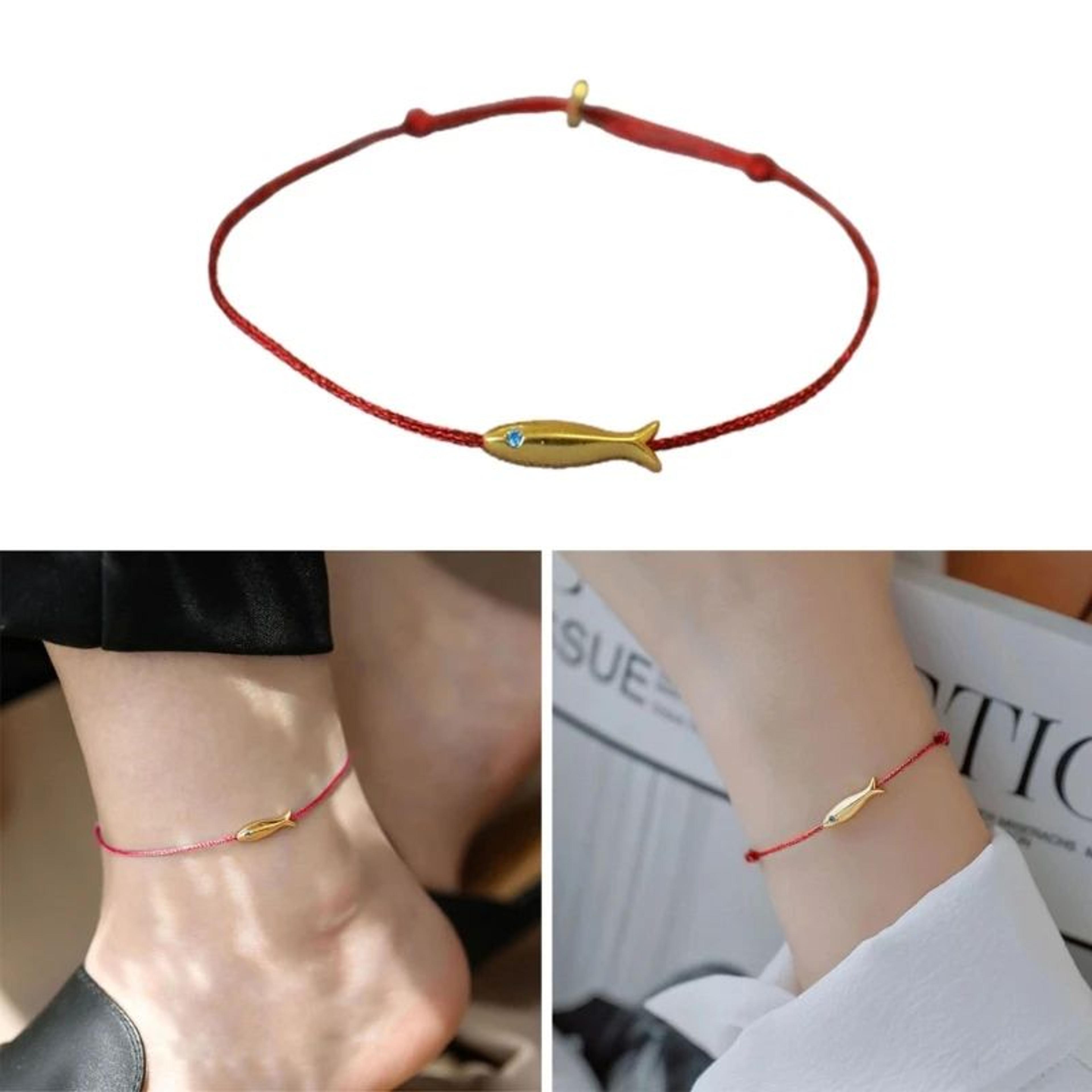 Handmade Red String Fish Bracelet  Adjustable Lucky Cord Bracelet Minimalist Ethnic Jewelry For Wom 2