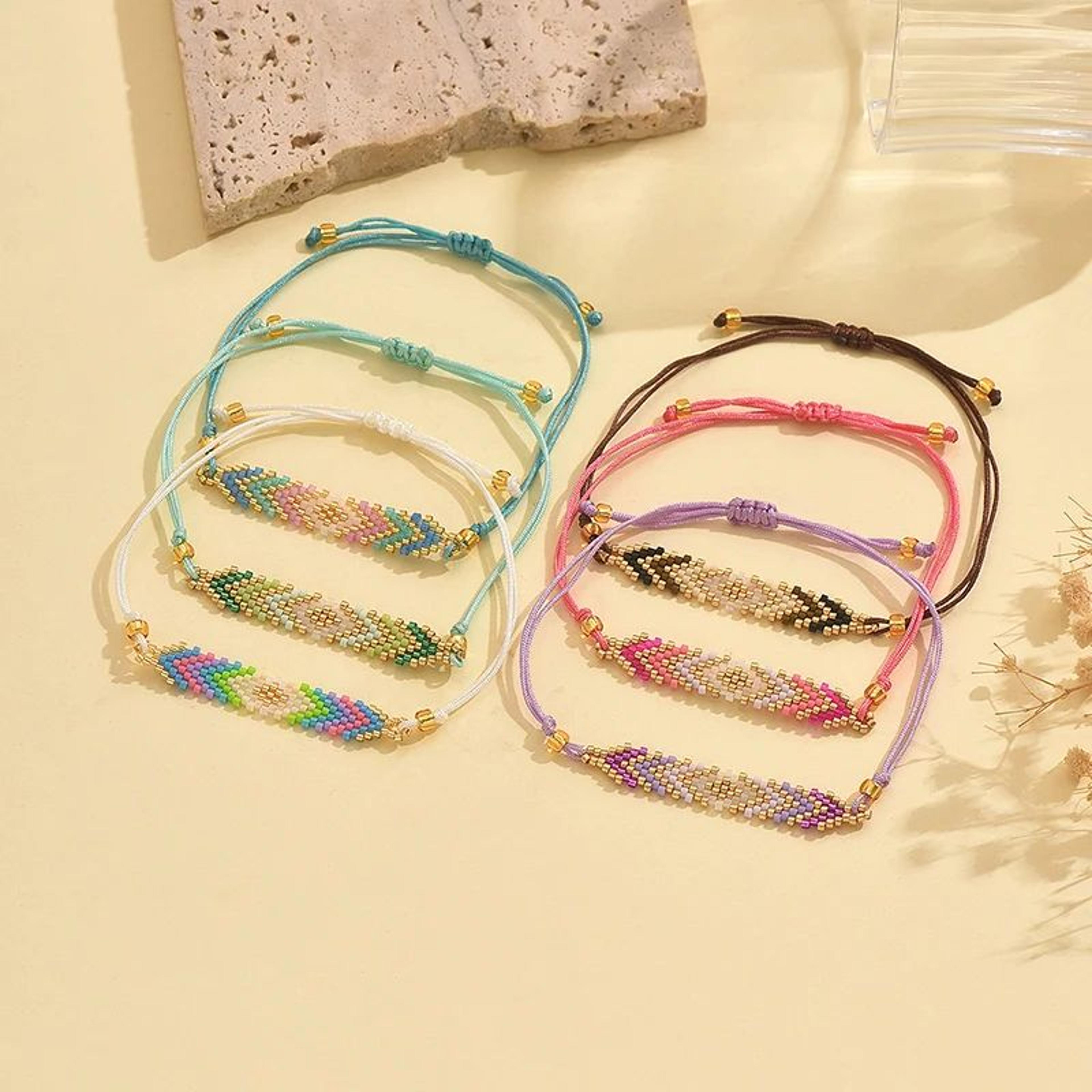 Boho Ethnic Woven Miyuki Bead Bracelet  Handmade Multicolor Rope Friendship Bracelet For Women 3