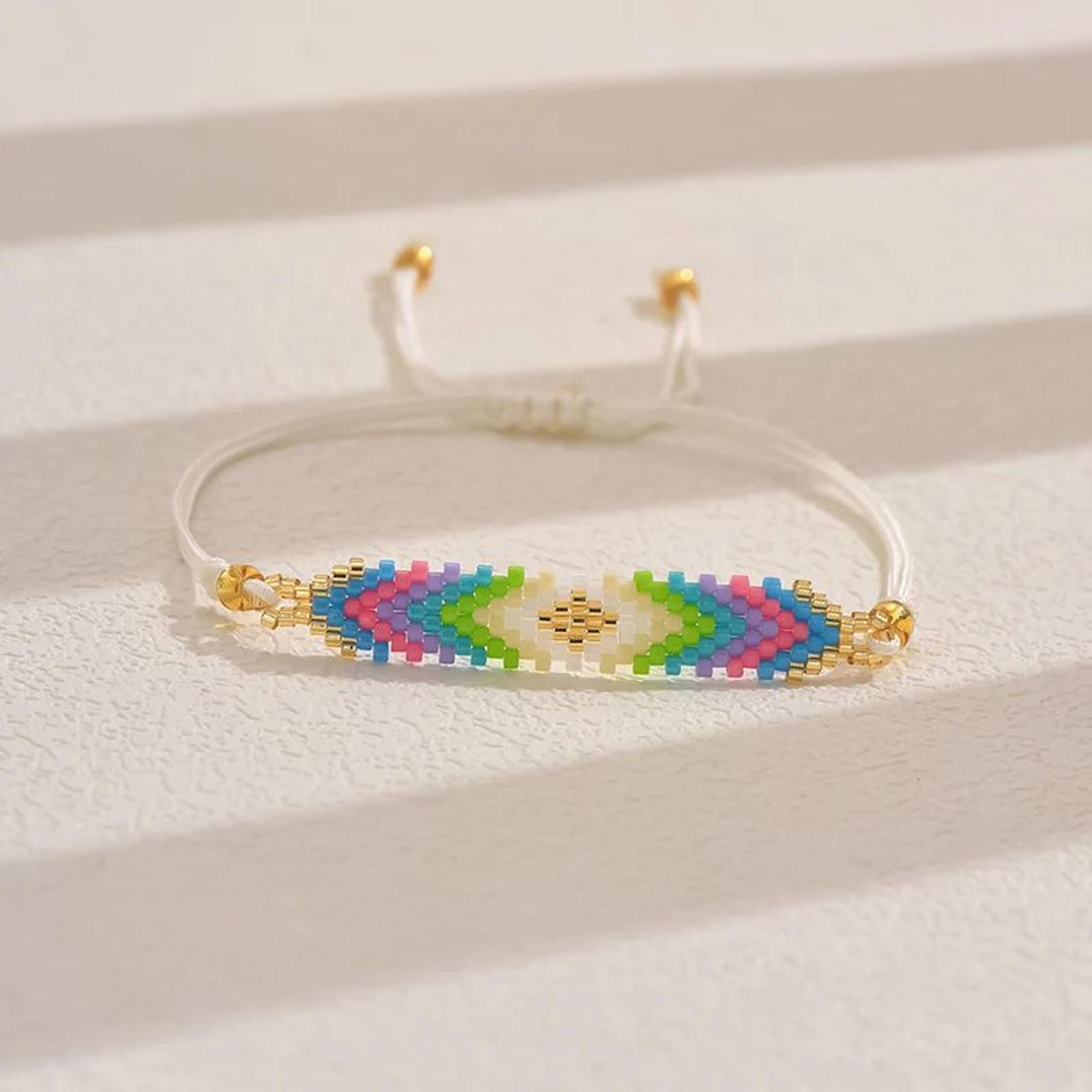 Boho Ethnic Woven Miyuki Bead Bracelet  Handmade Multicolor Rope Friendship Bracelet For Women 10