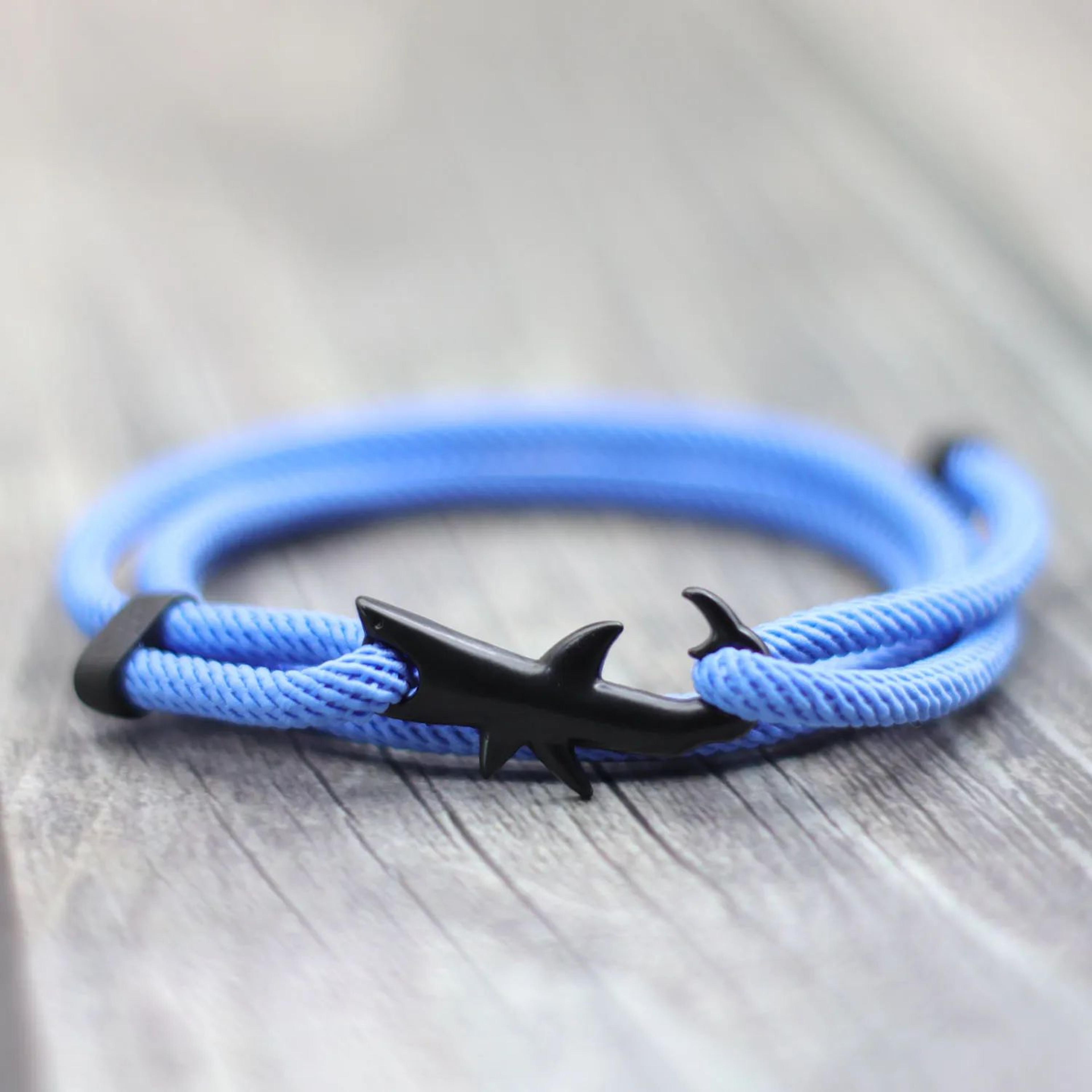 Hand Braided Shark Viking Bracelet  Adjustable Red Rope Charm Wristband For Men 5