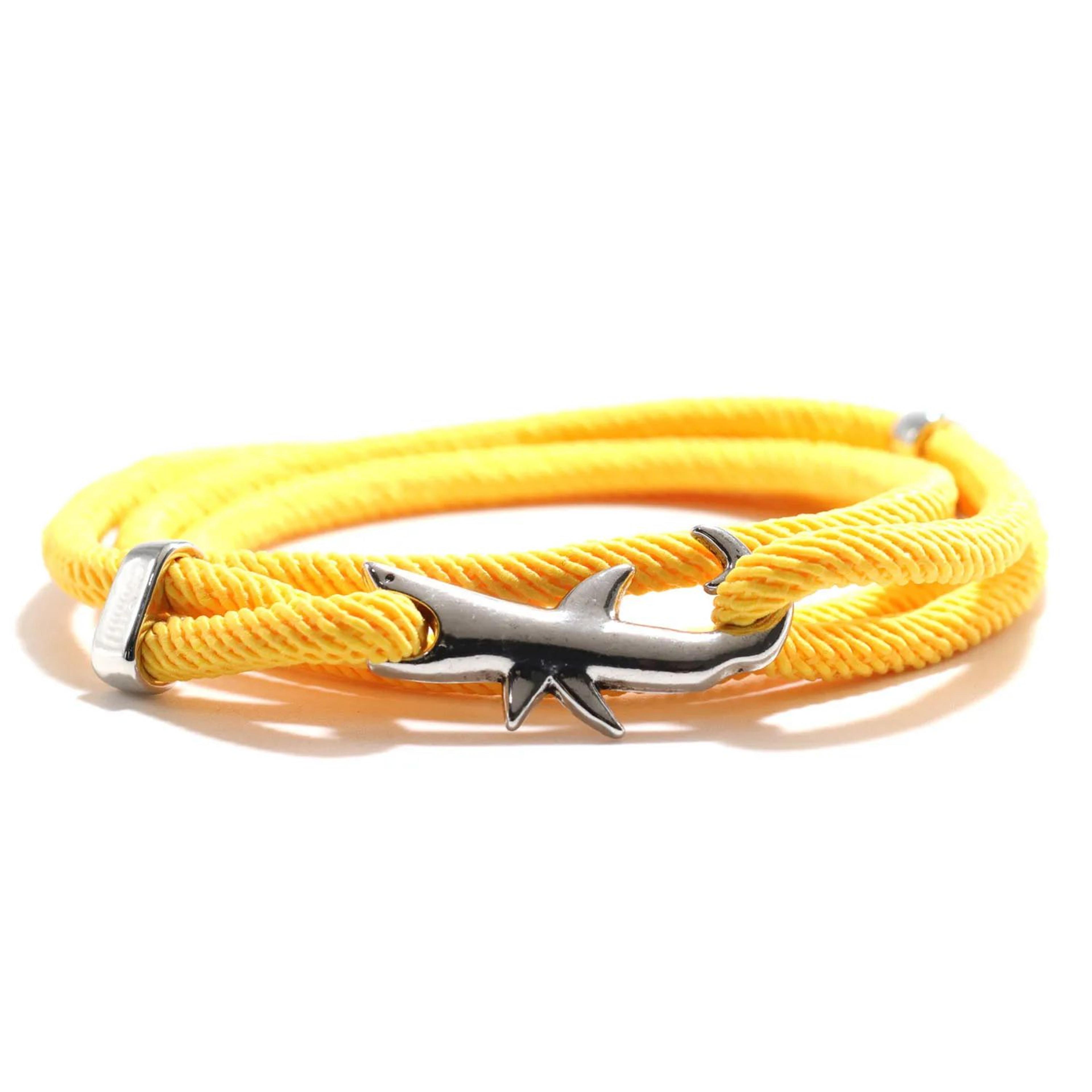 Hand Braided Shark Viking Bracelet  Adjustable Red Rope Charm Wristband For Men 14