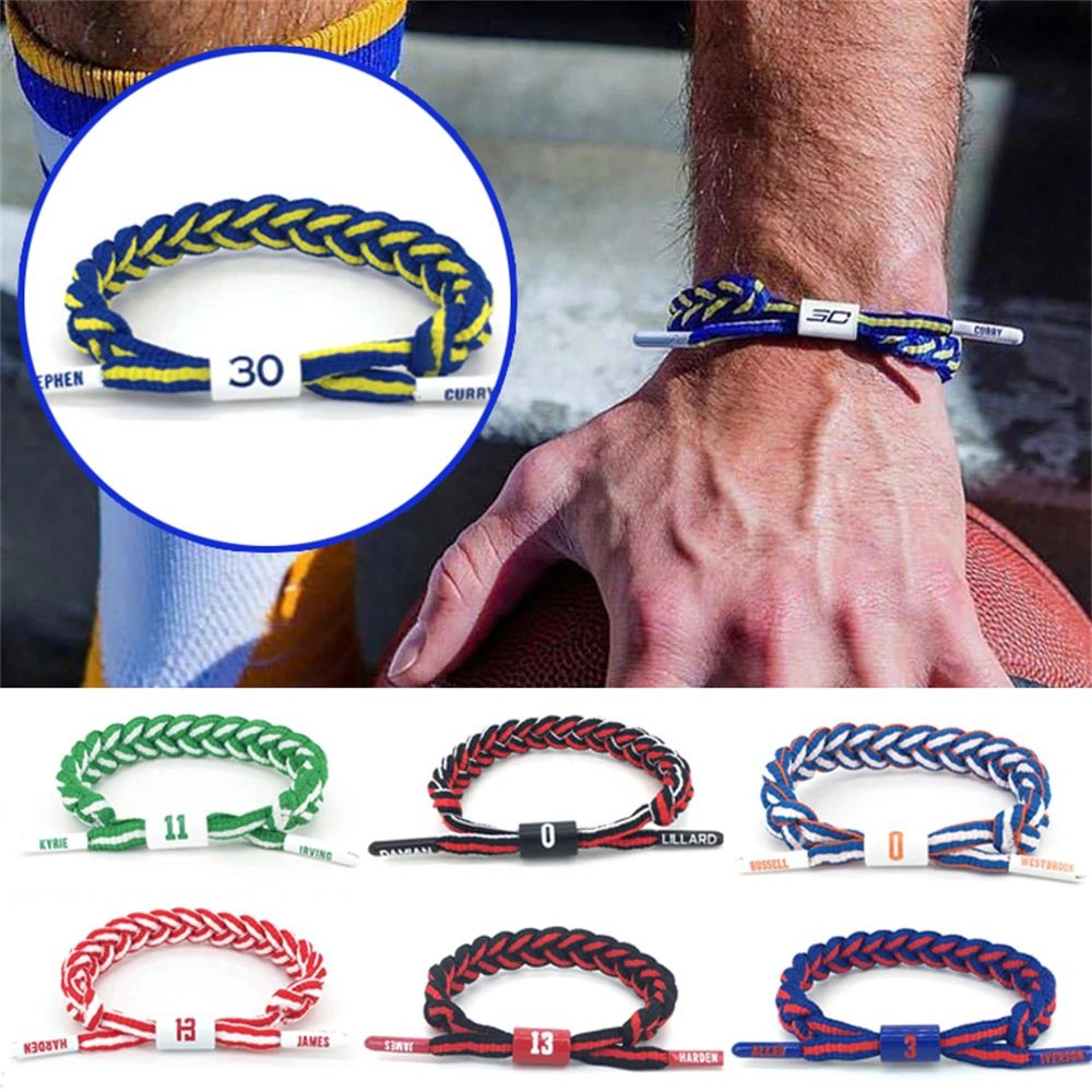 sport style handwoven number paracord bracelet – adjustable basketball fan rope wristband for women & men