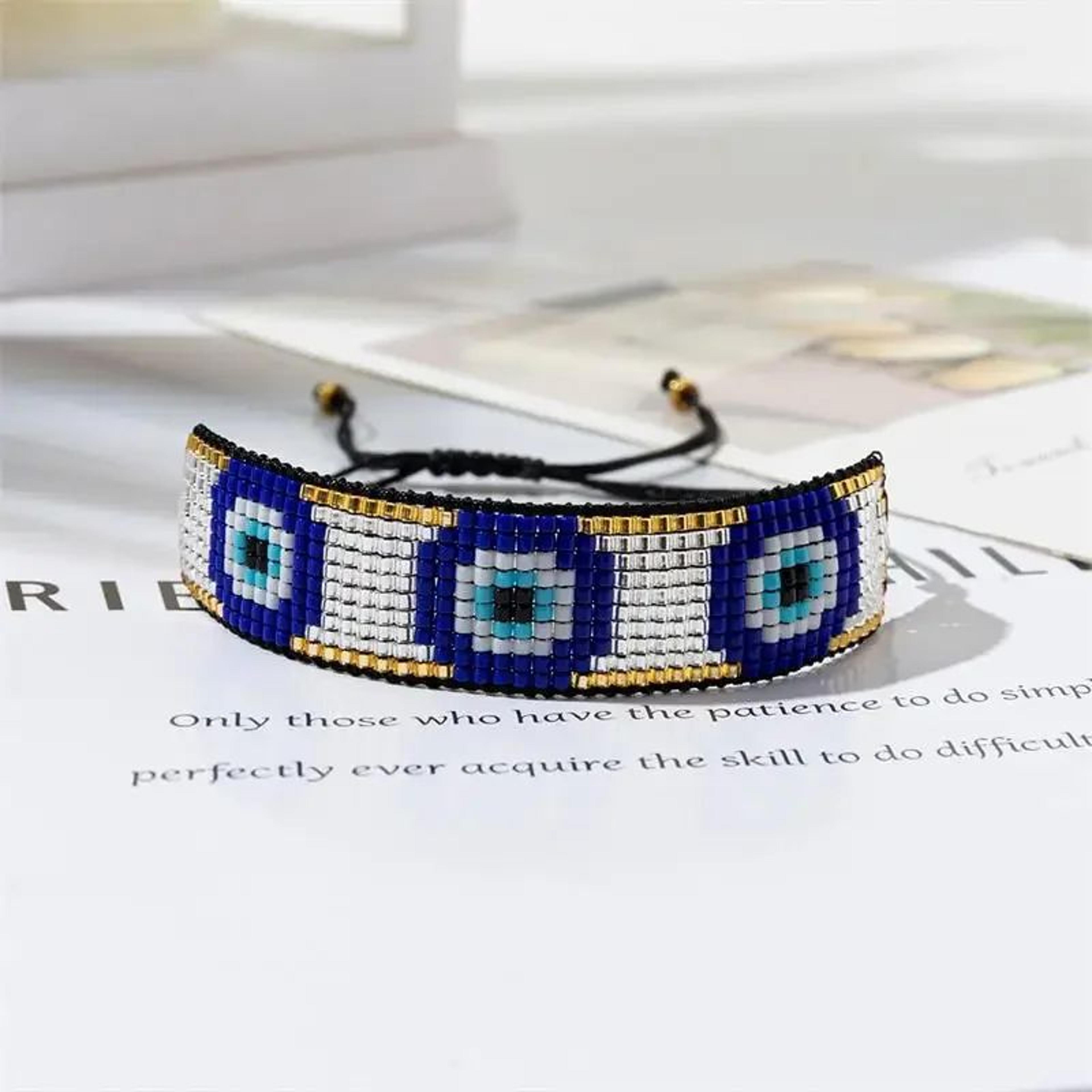 Bohemian Evil Eye Miyuki Bead Bracelet Set  Handmade Friendship Charm Bracelet For Women 3