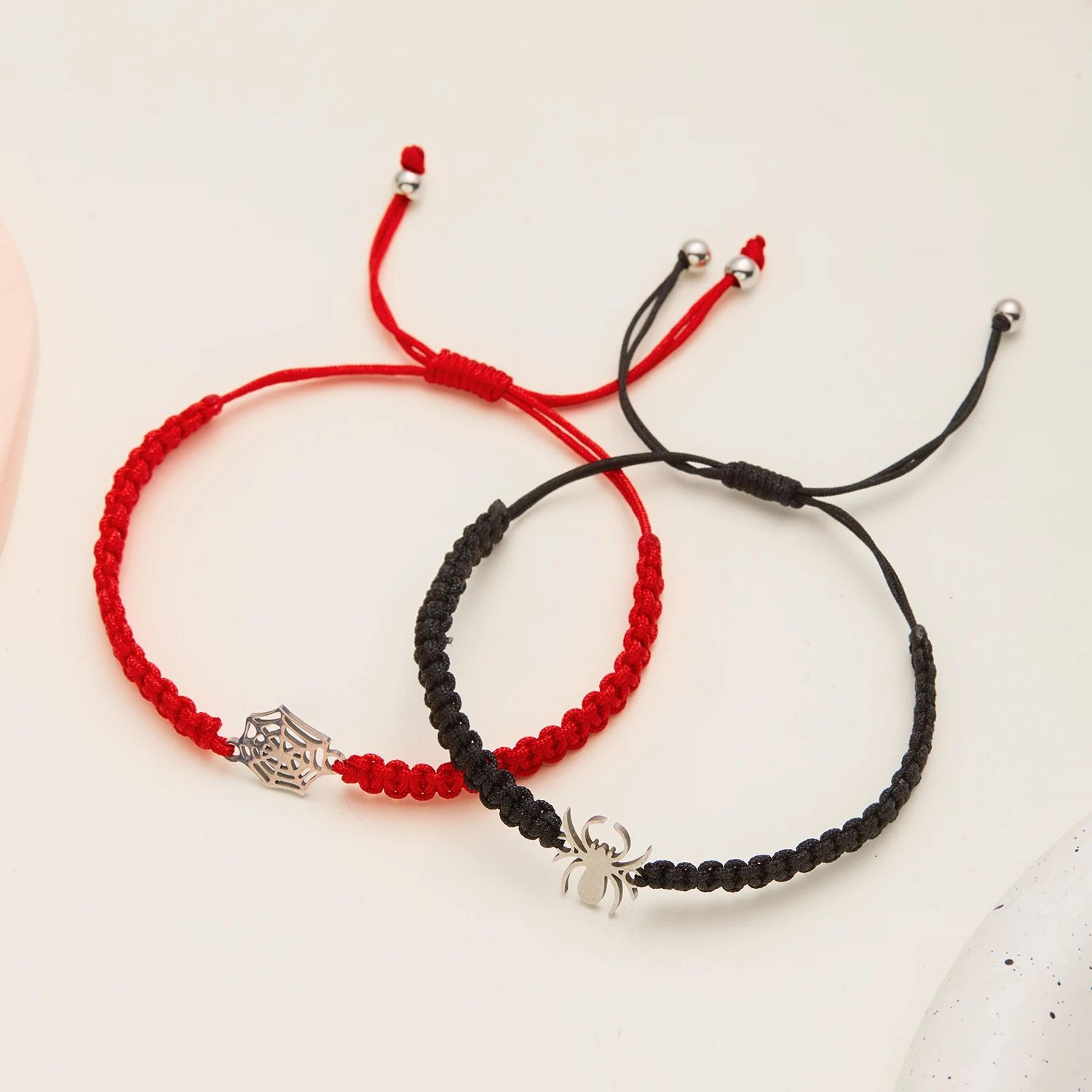 2pcs Handmade Spider Web Couple Bracelets  Braided Rope Friendship Matching Bracelets For Women  Me 3