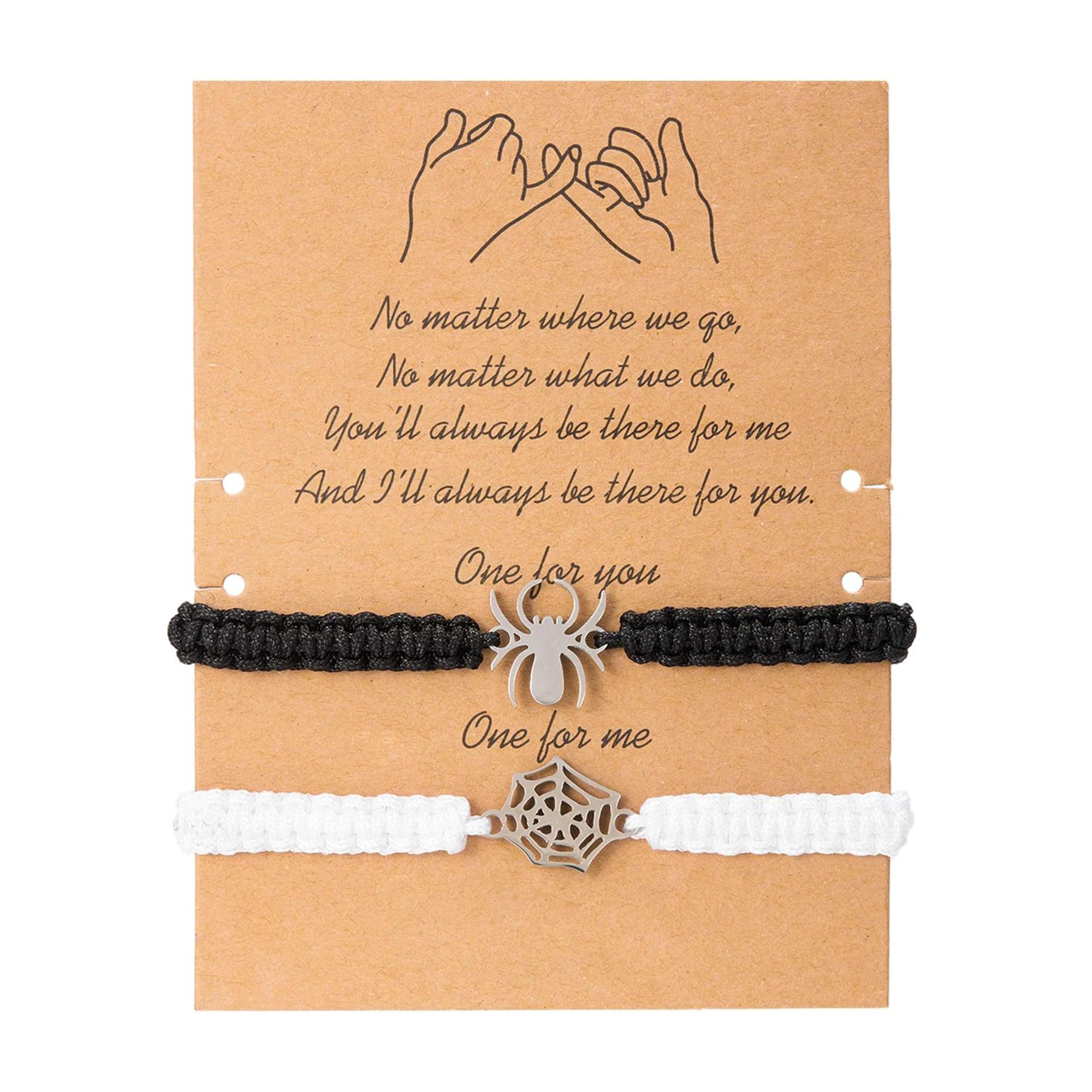 2pcs Handmade Spider Web Couple Bracelets  Braided Rope Friendship Matching Bracelets For Women  Me 6