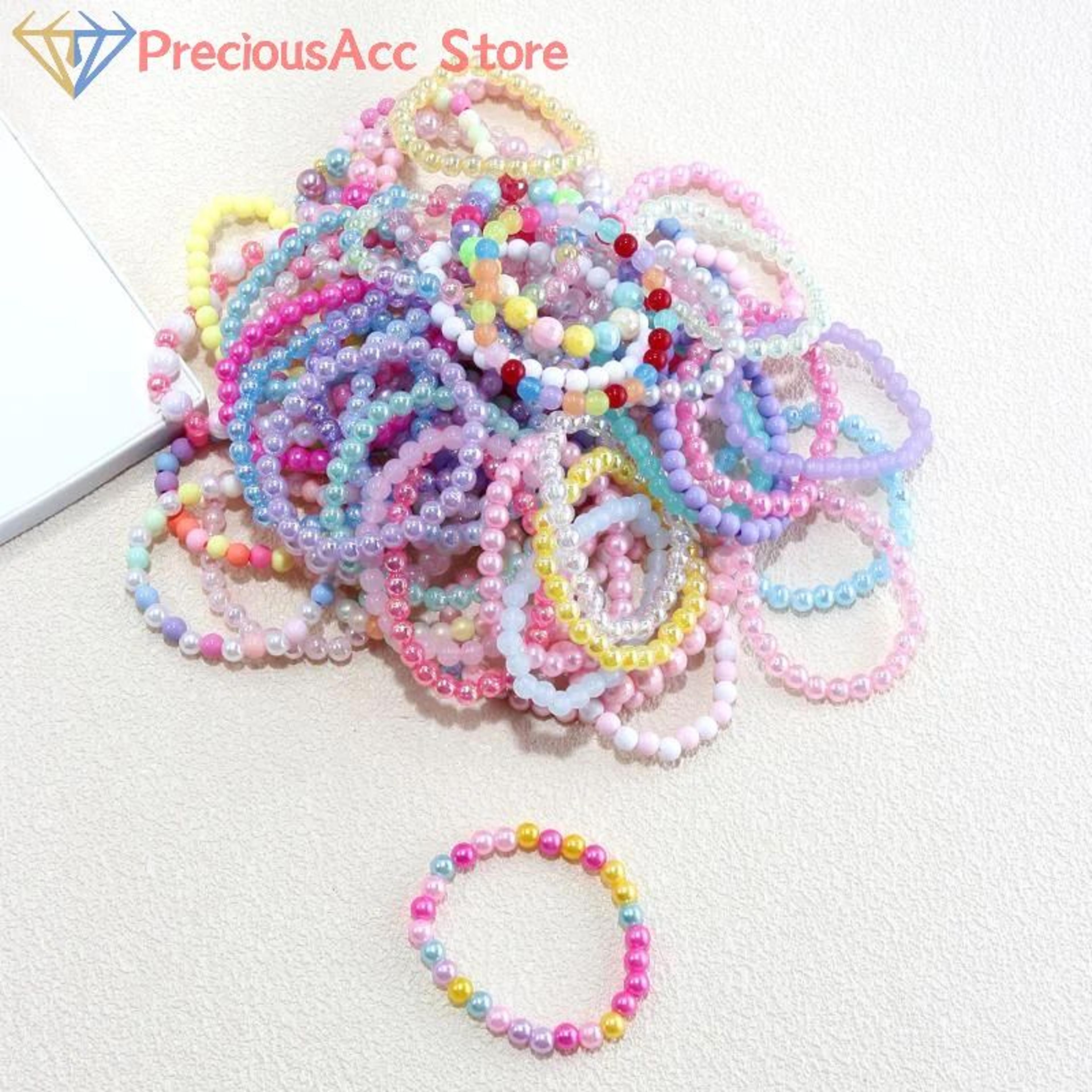 Colorful Beaded Kids Bracelet Set  Party Favor Bracelets Birthday Goodie Bag Fillers  Wedding Guest