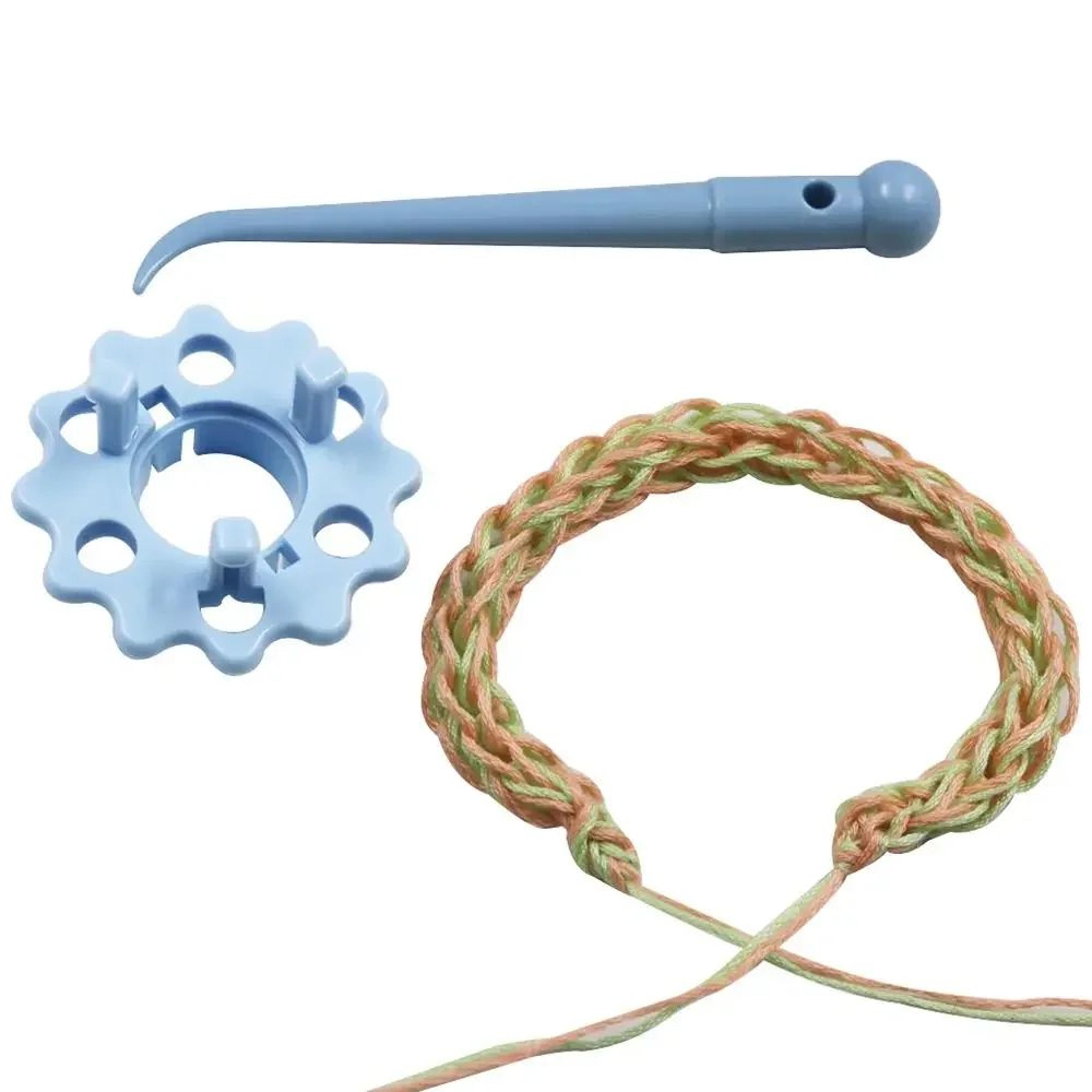 Kids DoubleHead Knitting Spool Loom Set  Manual Yarn Knitter With Crochet Hook For DIY Crafts  Weav 1