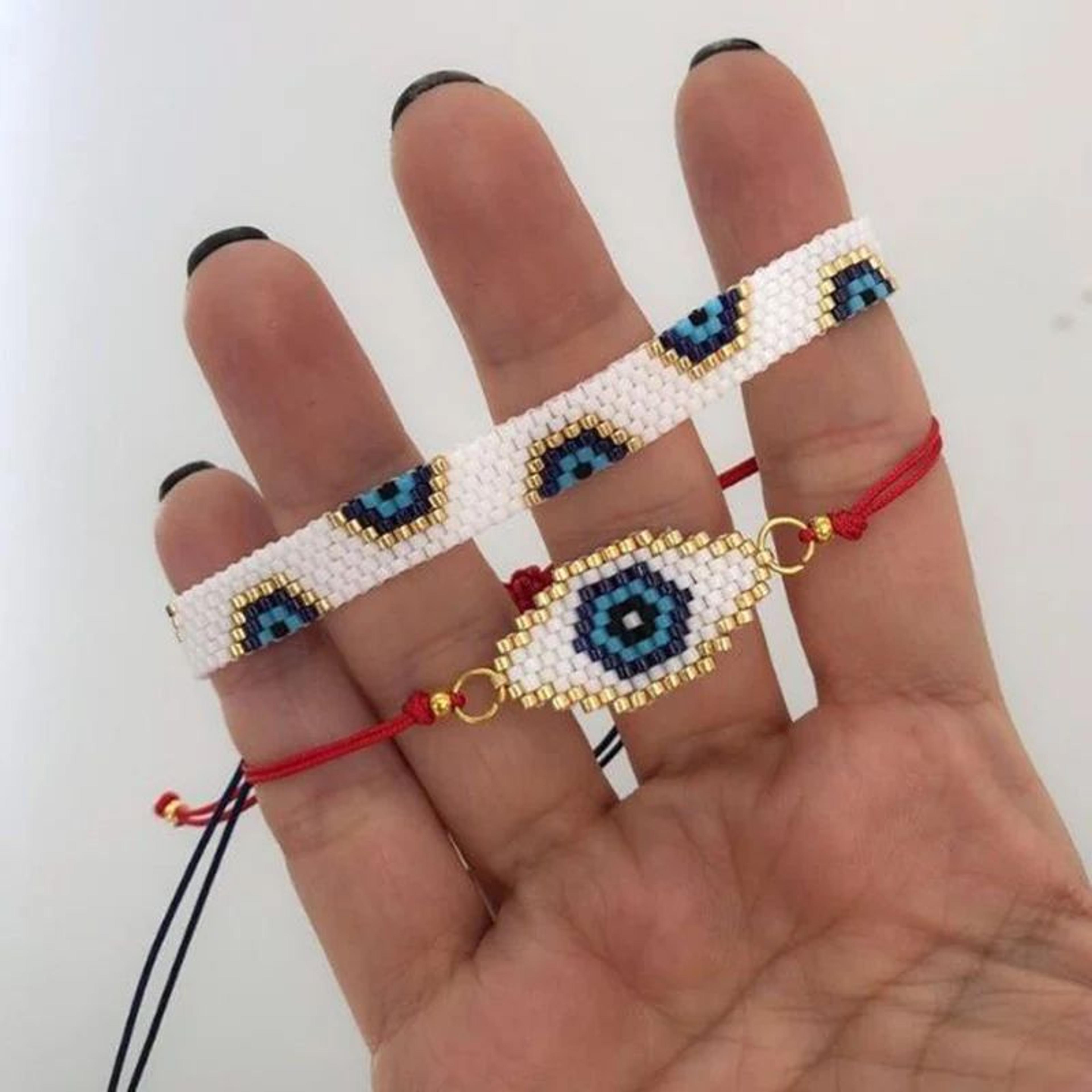 handmade ukrainian flag miyuki beaded bracelet set – blue yellow glass pendant boho woven bracelet for women