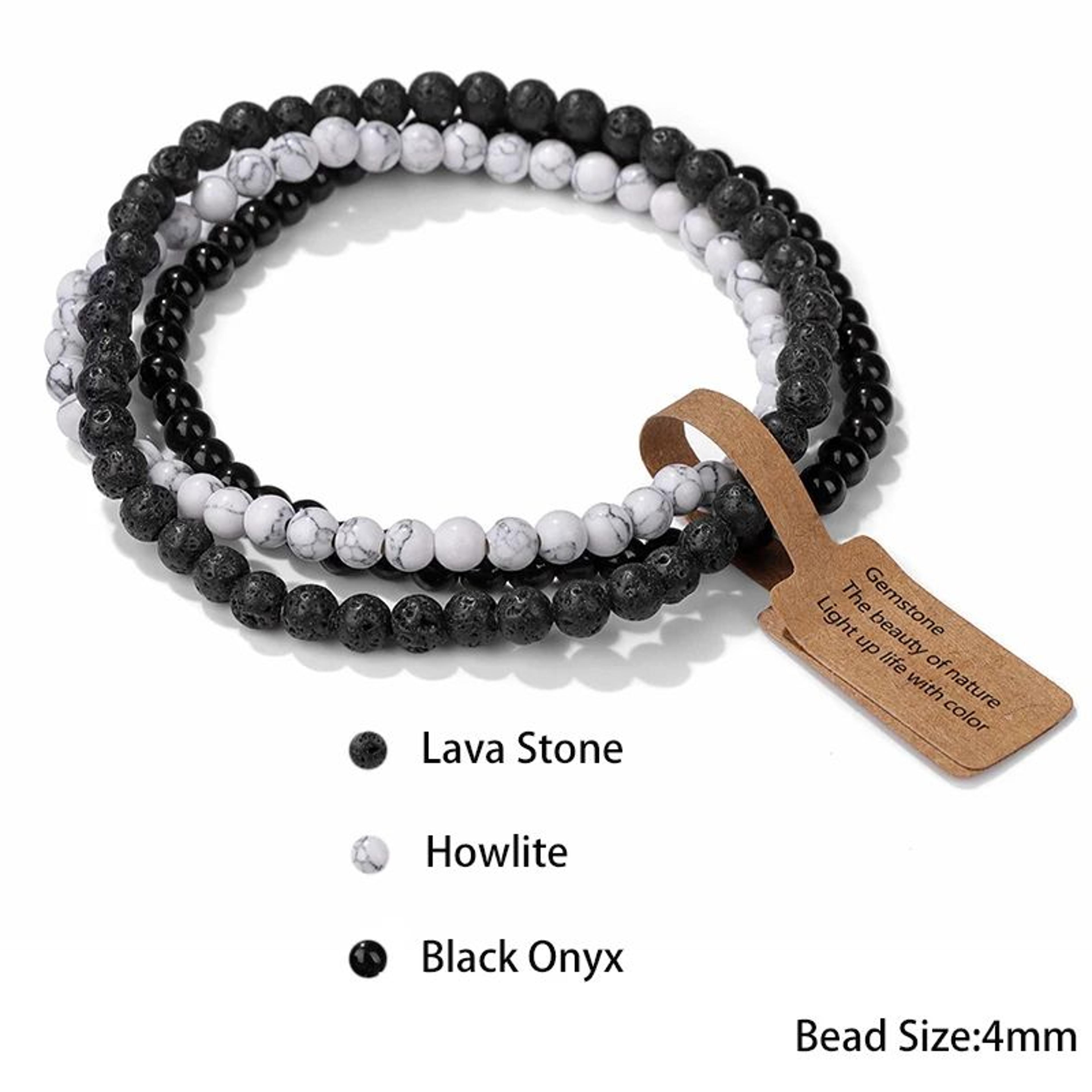 3pcs Natural Crystal Beaded Bracelets With Wish Card  Faceted Elastic Healing Stone Bracelets For W 12
