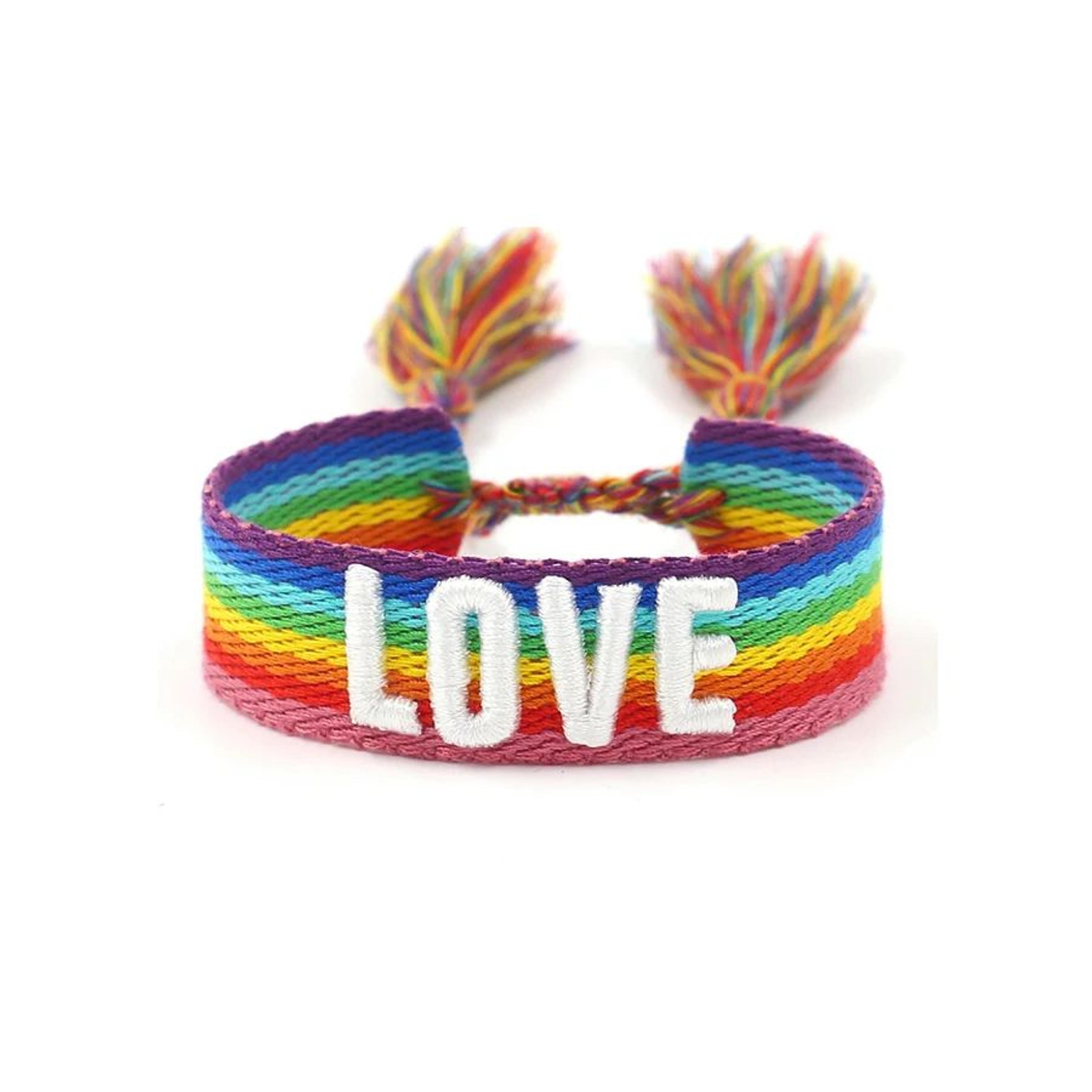 Boho Woven Friendship Wrap Bracelet  Handmade Braided Love Heart Embroidered Adjustable Rope Bracel 11
