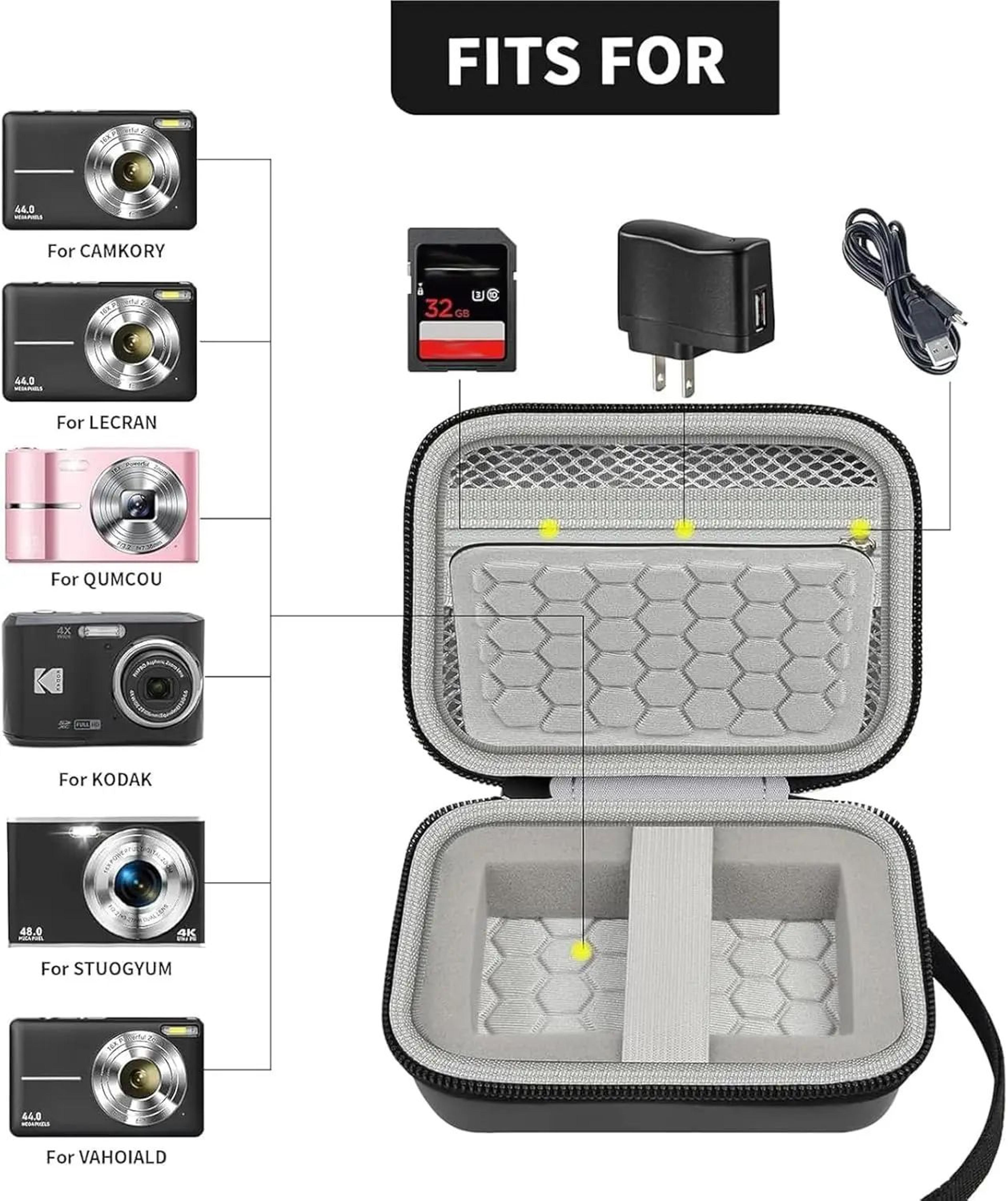 Hard Carrying Case For Digital Camera  Protective EVA Travel Storage Bag With Mesh Pocket  Hand Str 1