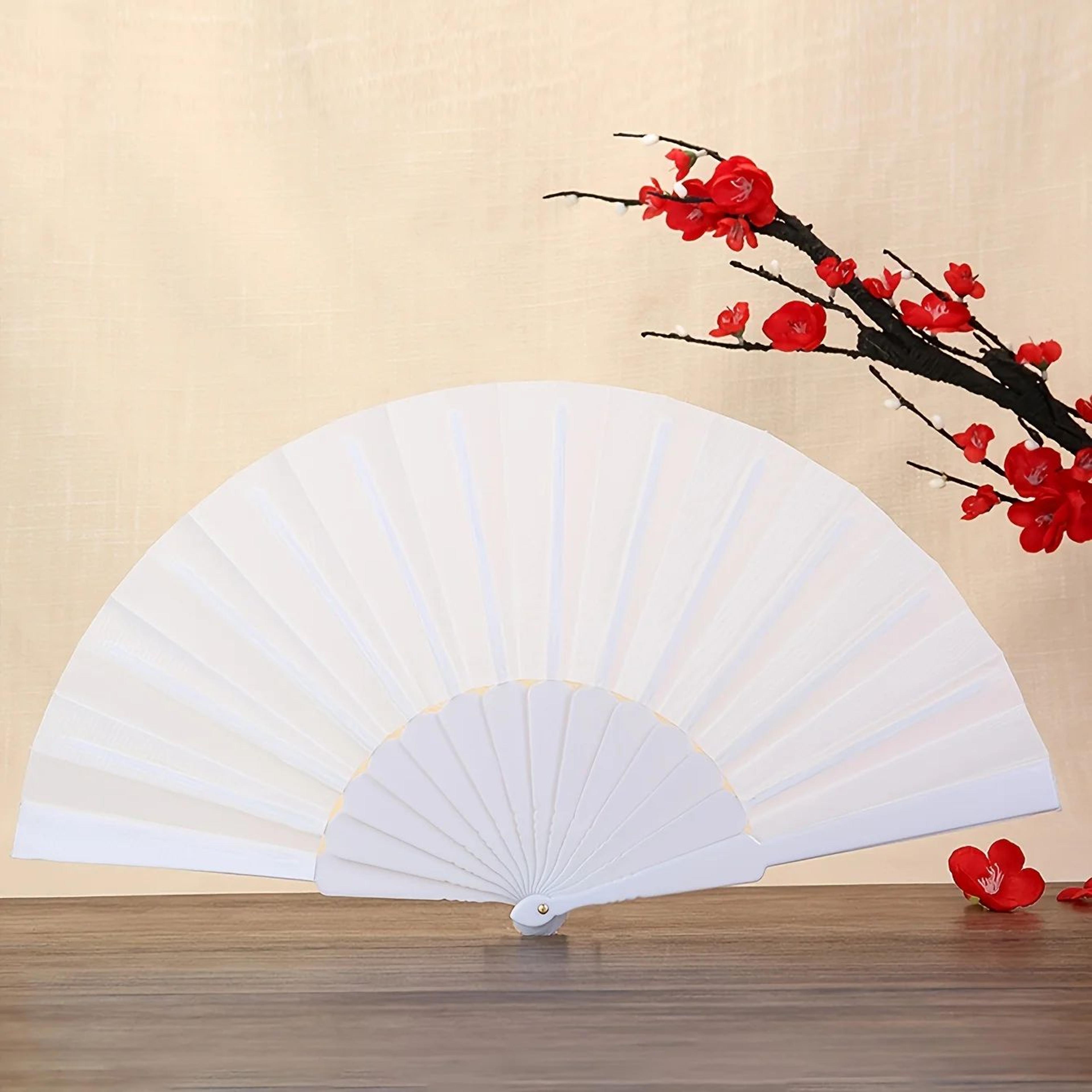 Solid Color Folding Hand Fan  Portable Elegant Fan For Weddings Parties Home Decor  Gifts 4
