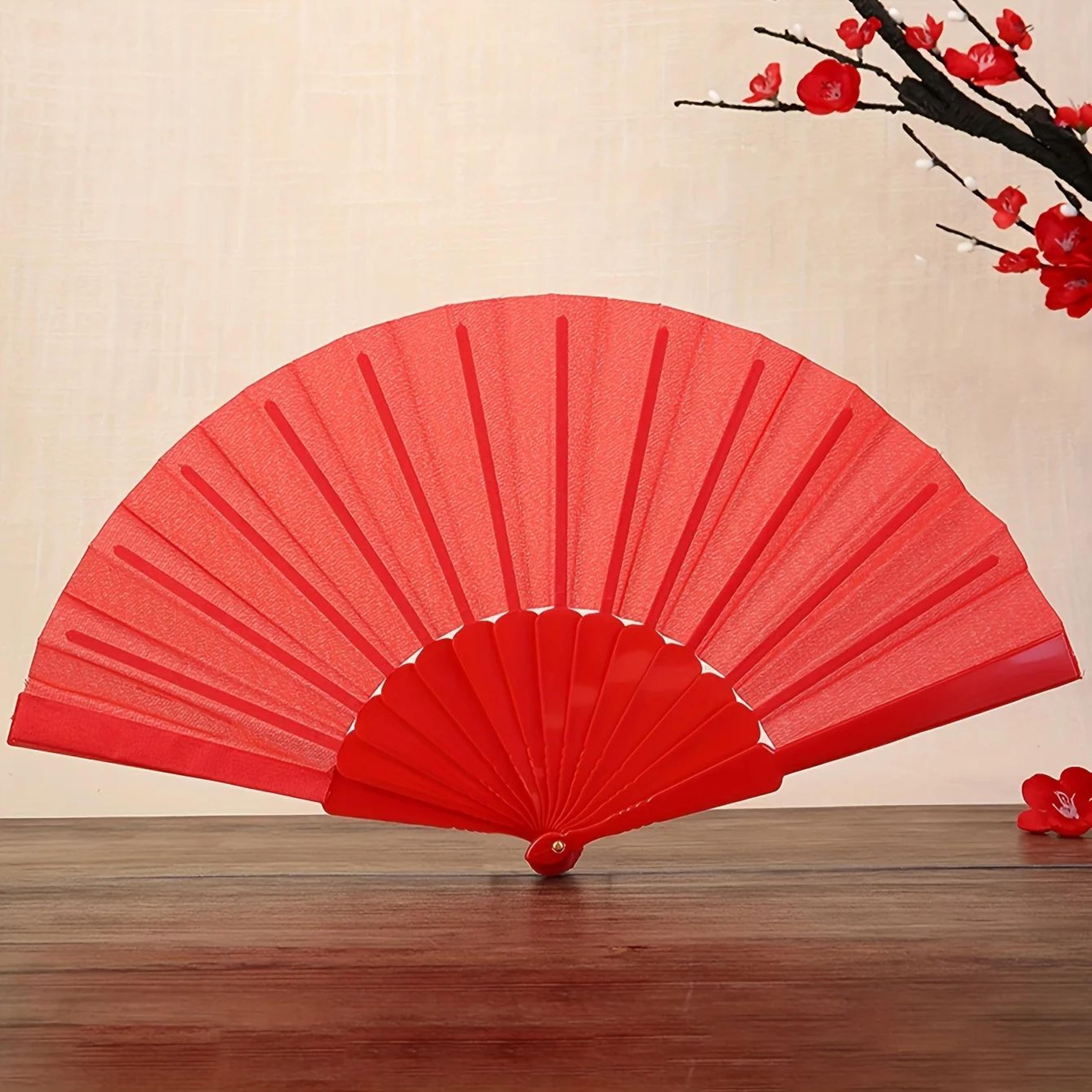 Solid Color Folding Hand Fan  Portable Elegant Fan For Weddings Parties Home Decor  Gifts 10