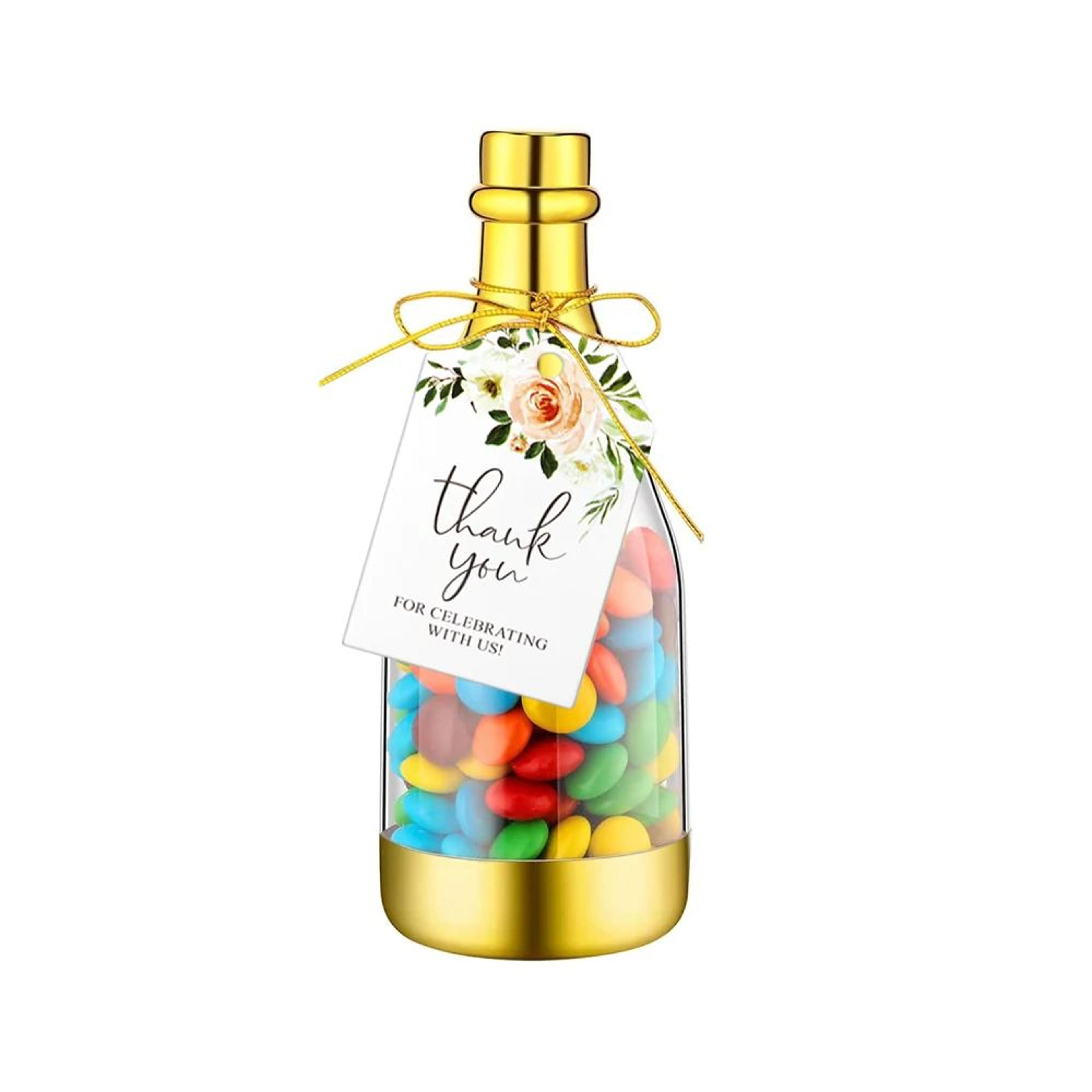 10Set Gold Champagne Bottle Candy Gift Boxes  Wedding Party Favor Boxes With Thank You Tags 1