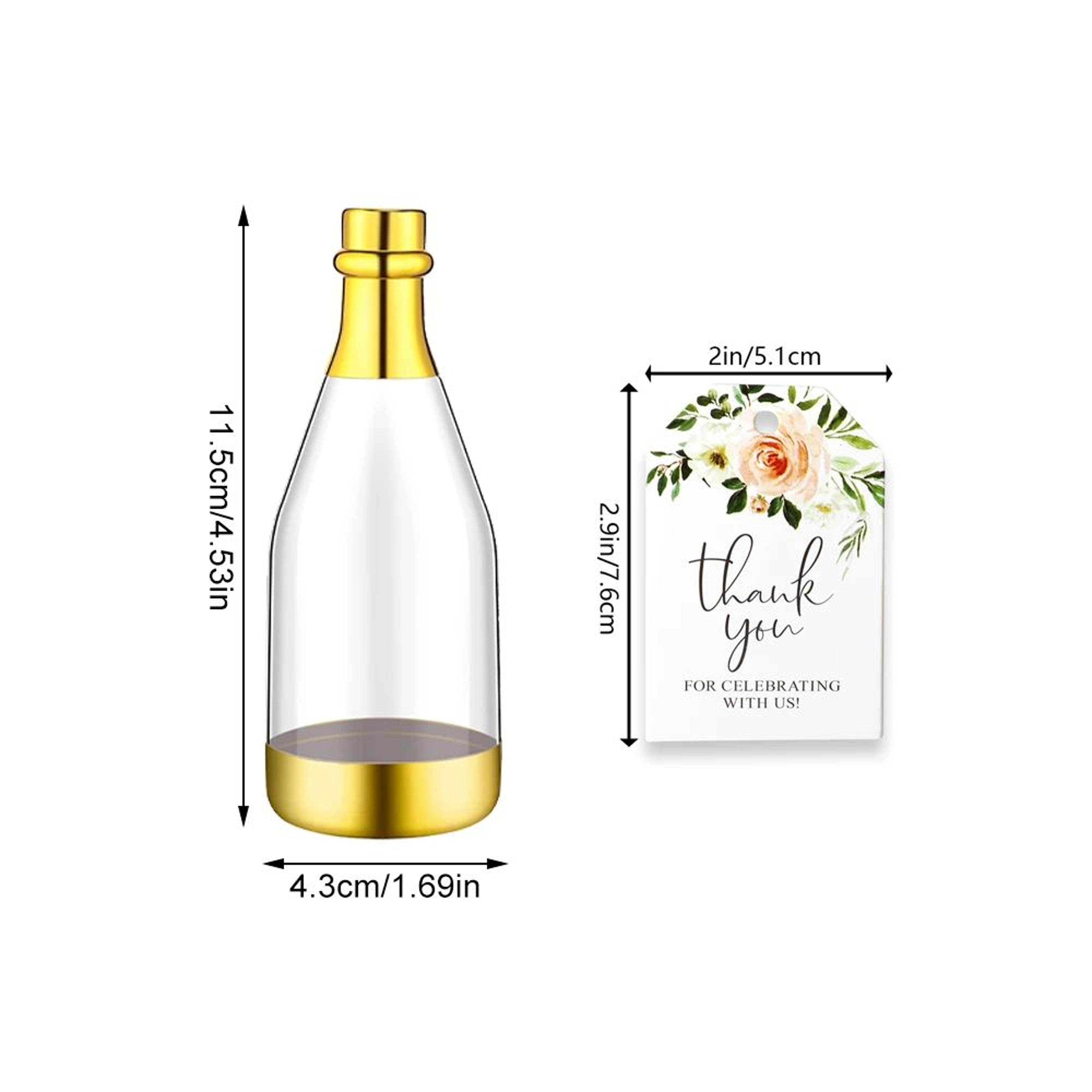 10Set Gold Champagne Bottle Candy Gift Boxes  Wedding Party Favor Boxes With Thank You Tags 3