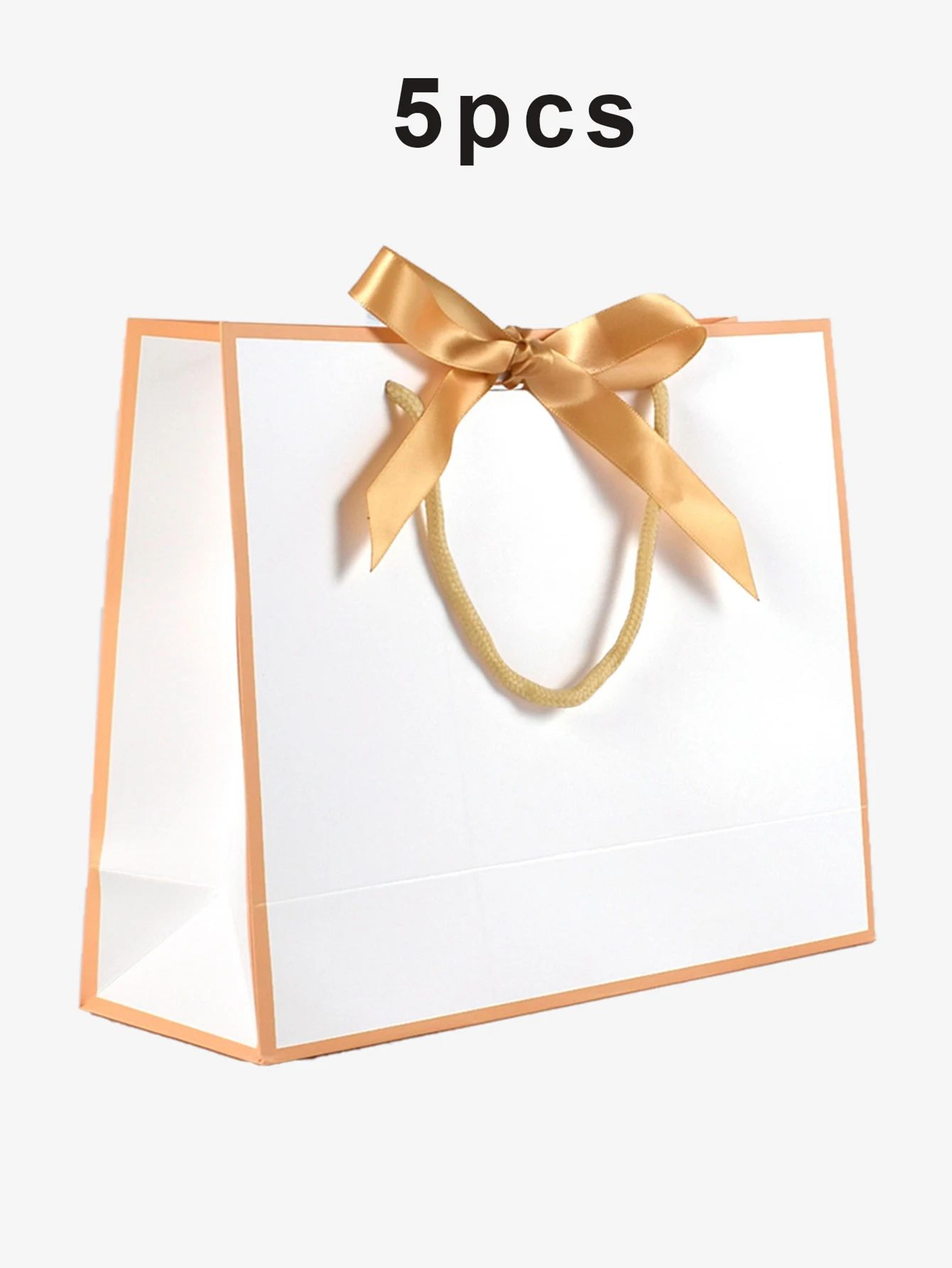 5pcs Hepburn Style Bow Gift Bags  Black  Gold Wedding Favor Bags Luxury Party Gift Packaging 6