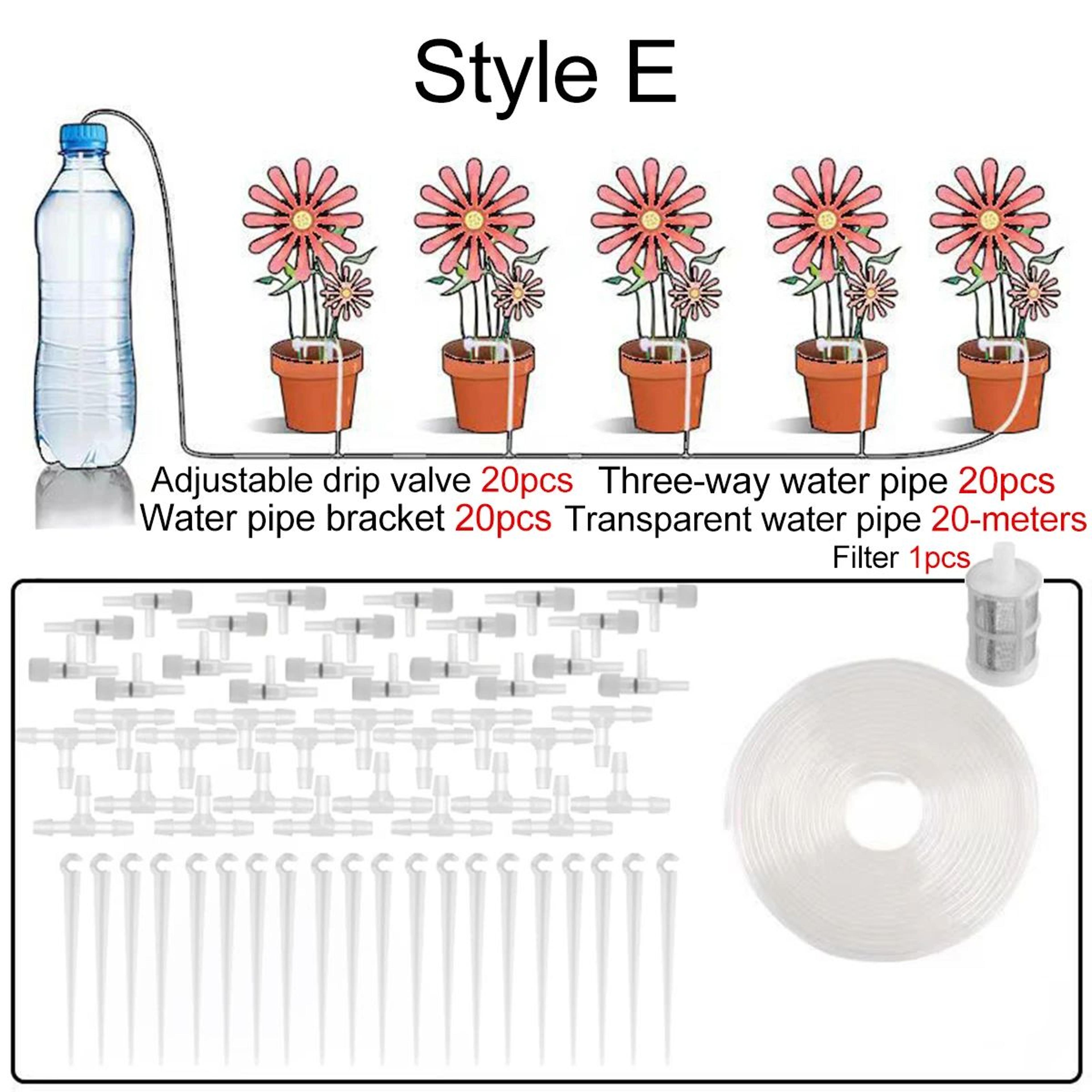 Automatic Drip Irrigation Kit For Potted Plants  Adjustable Water Flow SelfWatering System With Tub 6