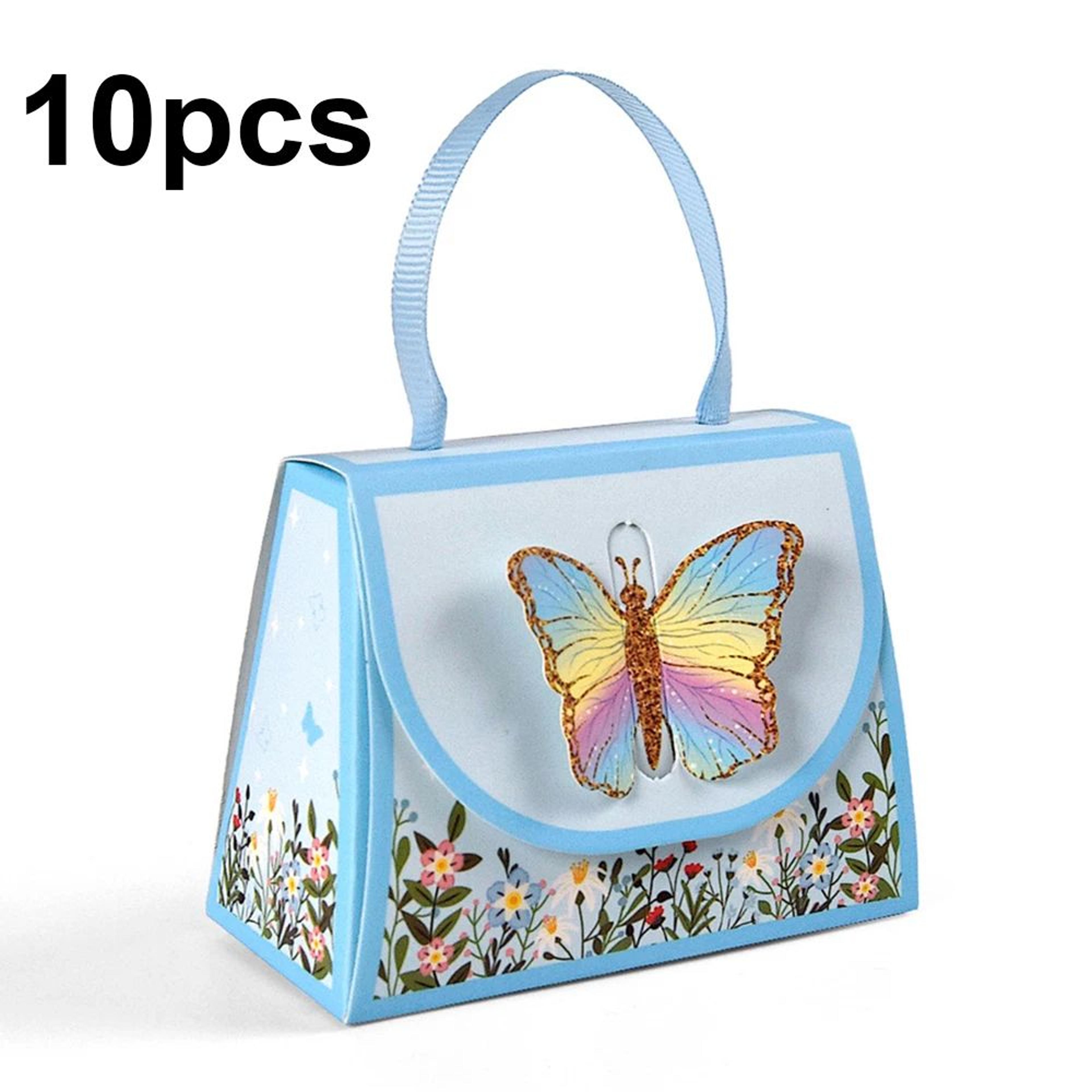 10pcs 3D Butterfly Gift Boxes  White  Blue Paper Candy Favor Boxes For Weddings Baby Showers Birthd 4