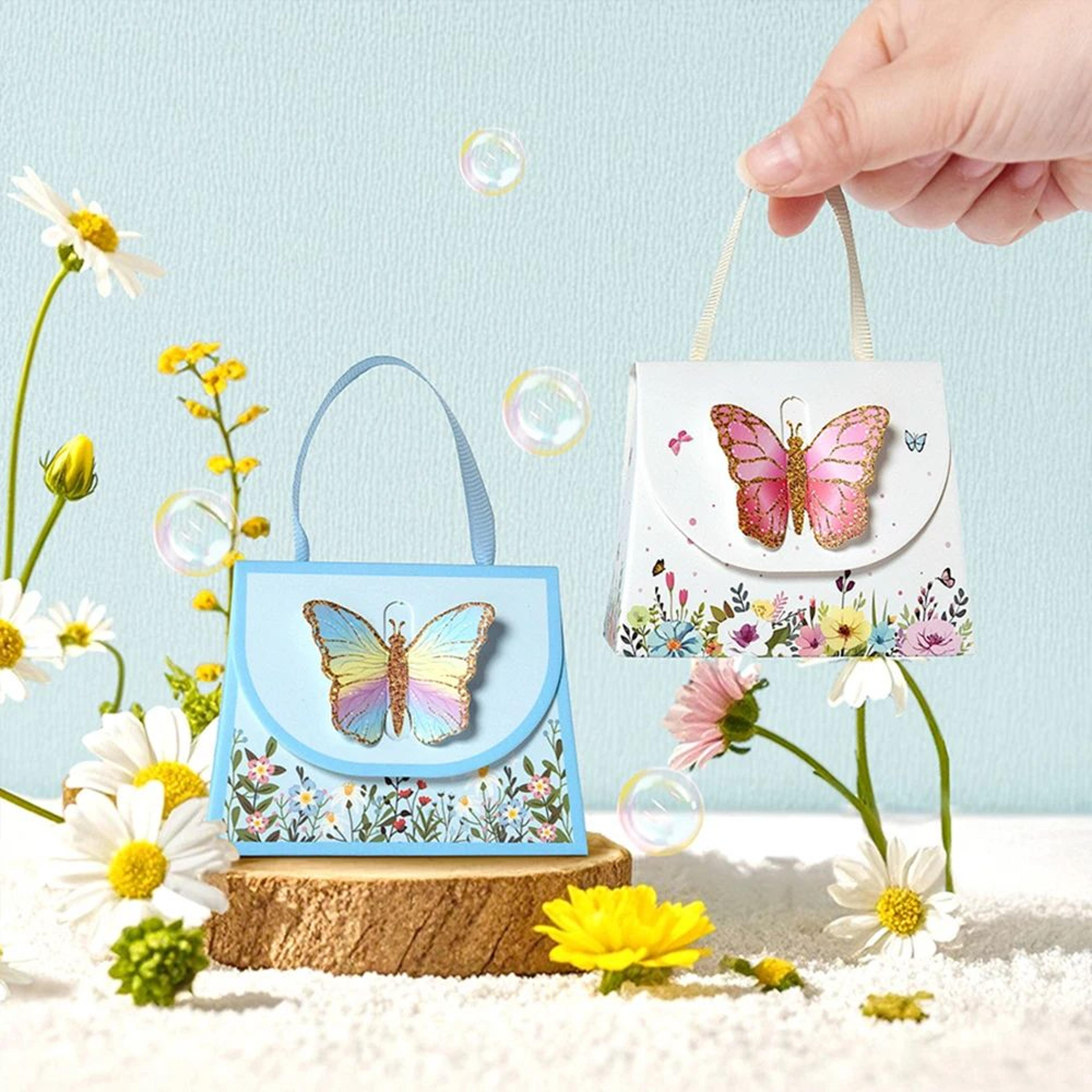 10pcs 3D Butterfly Gift Boxes  White  Blue Paper Candy Favor Boxes For Weddings Baby Showers Birthd 1