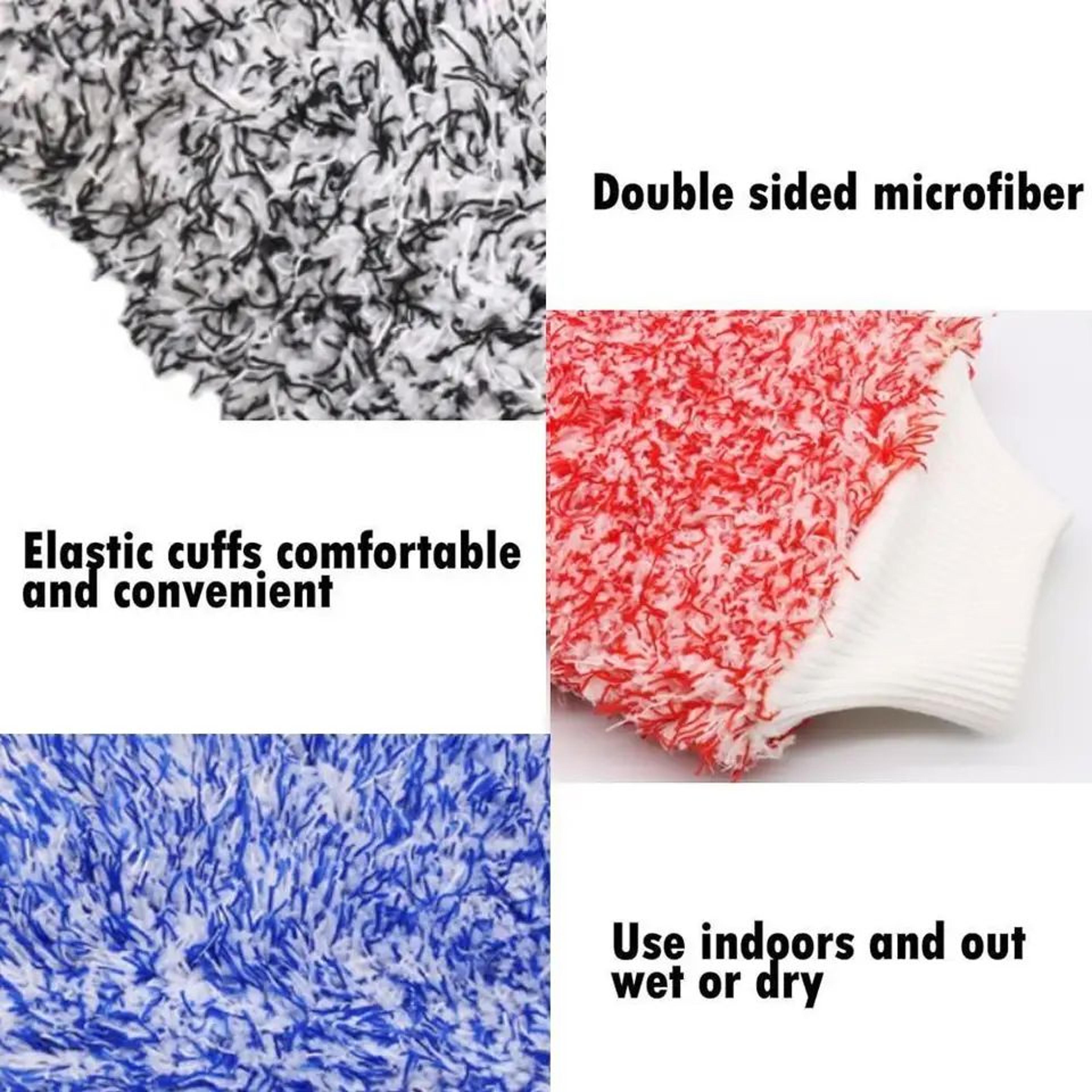 3pcs UltraFine Microfiber Car Wash Gloves  Thick Absorbent Cleaning Mitts For Auto Detailing  Car C 1