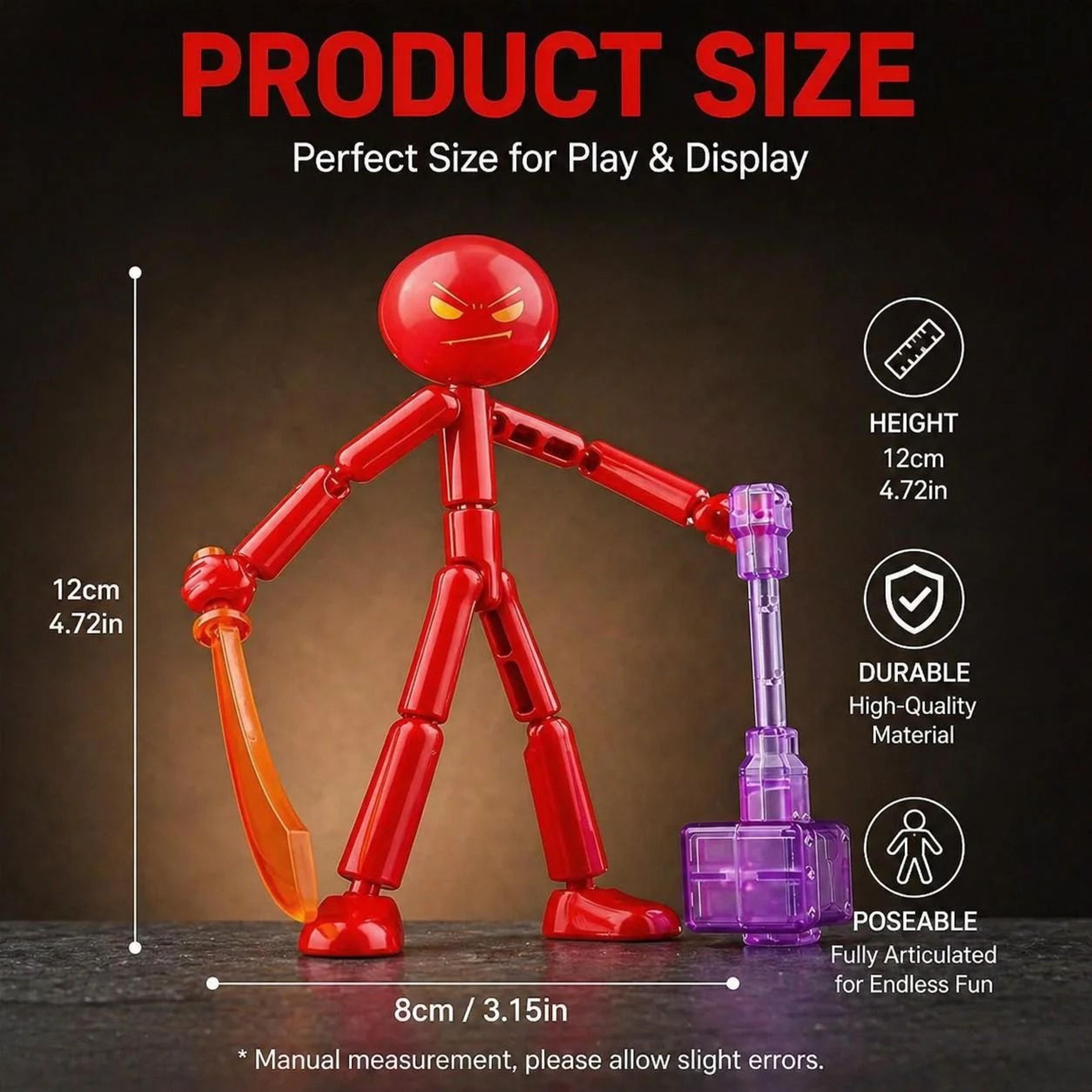 Poseable Stickman Action Figures Set  Flexible DIY Bendable Toys For Kids  Creative Play 5