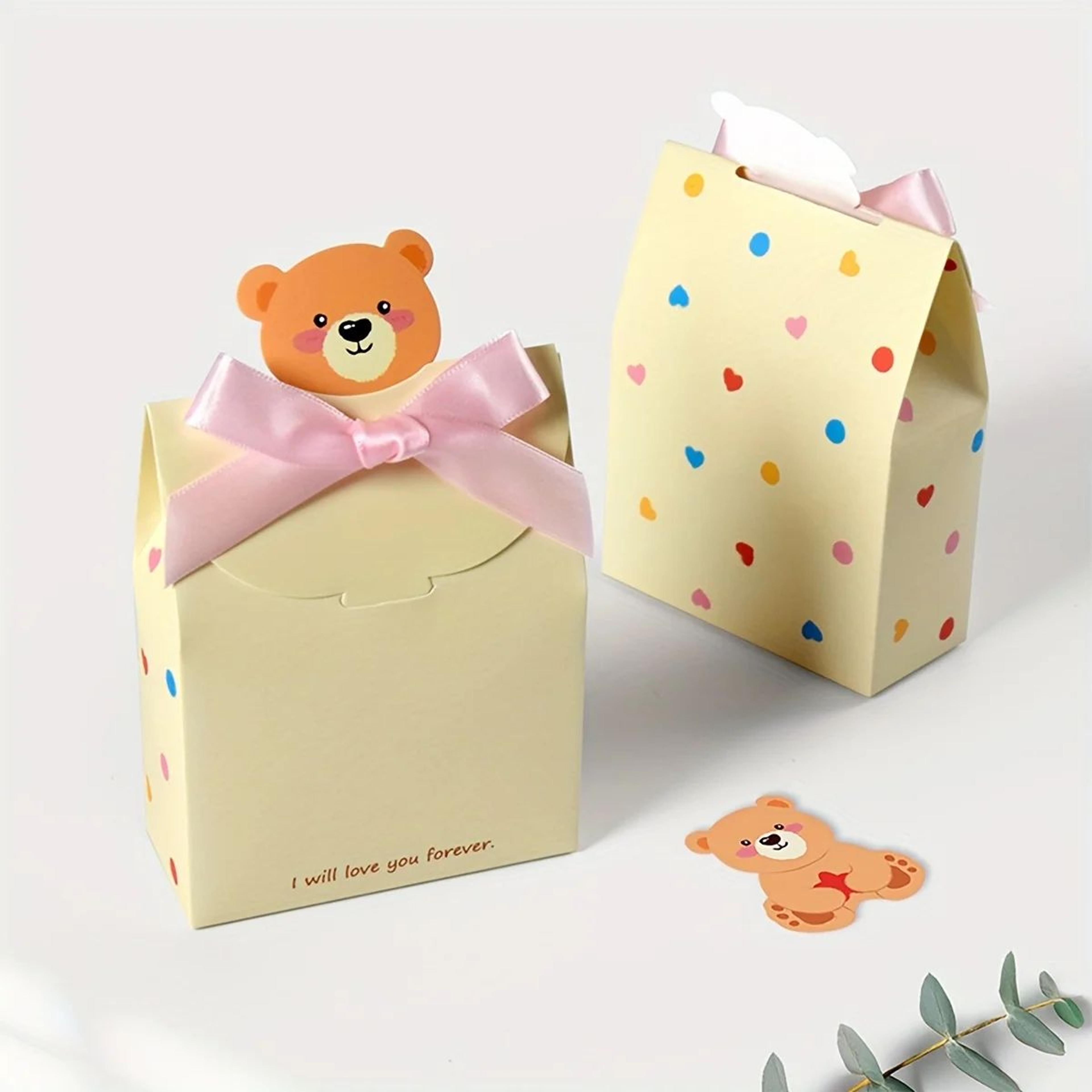 10pcsc Cartoon Bear Foldable Gift Box Set  Cute Paper Favor Boxes For Weddings Gender Reveal Birthd 2