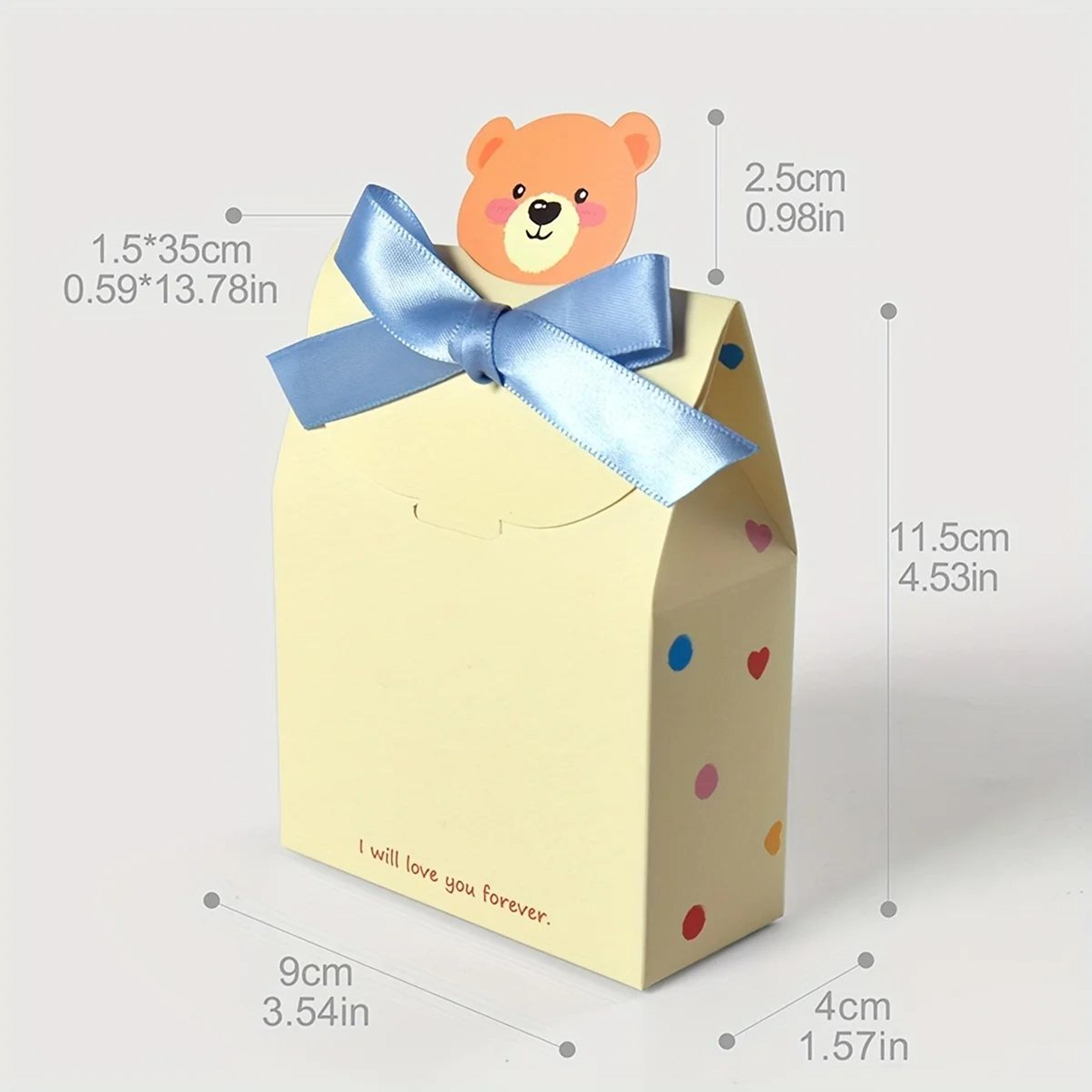10pcsc Cartoon Bear Foldable Gift Box Set  Cute Paper Favor Boxes For Weddings Gender Reveal Birthd 1