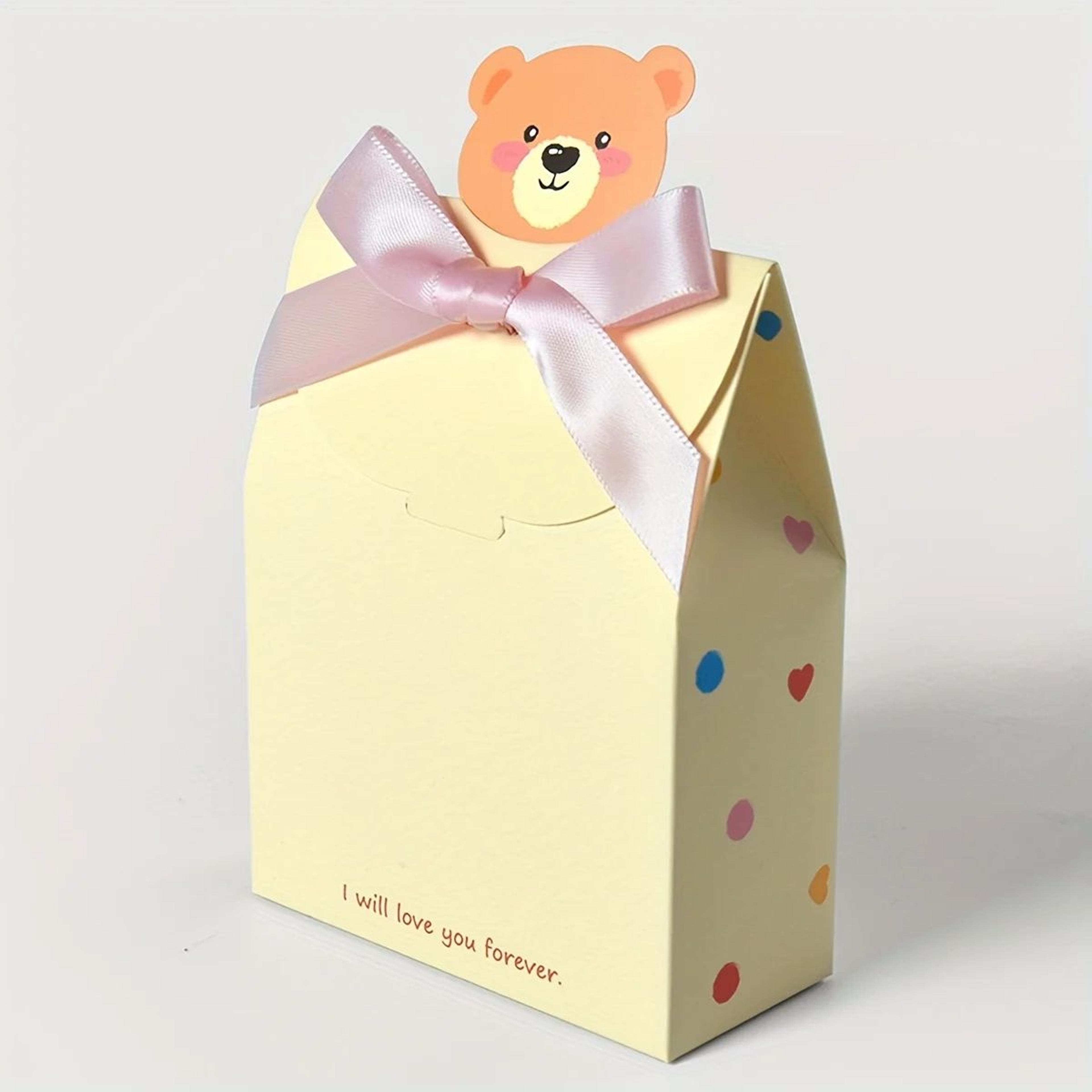 10pcsc Cartoon Bear Foldable Gift Box Set  Cute Paper Favor Boxes For Weddings Gender Reveal Birthd 4