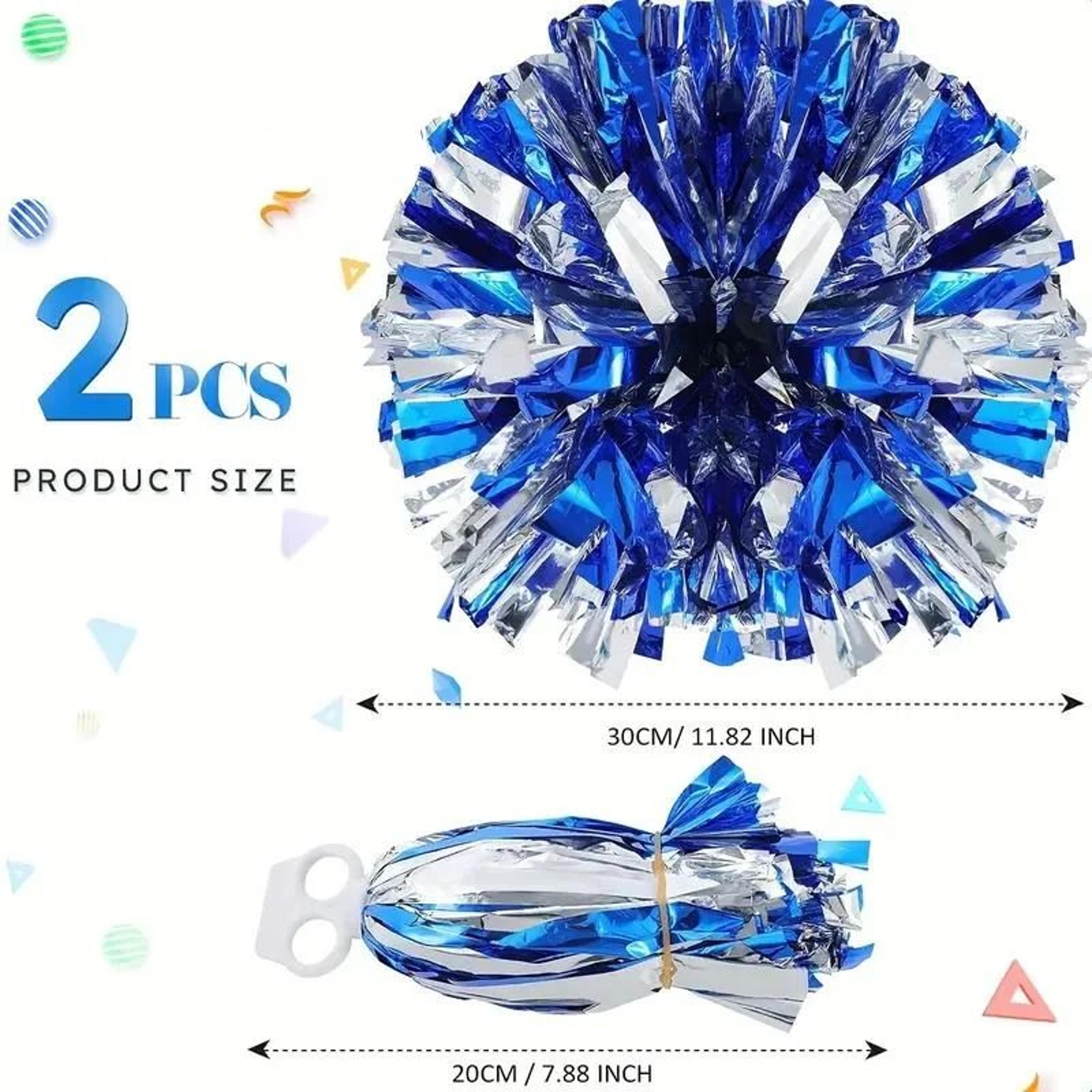 Blue  Silver Cheer Pom Poms  Lightweight HighIndex Plastic Cheerleading Pom Poms For Sports Dance   1