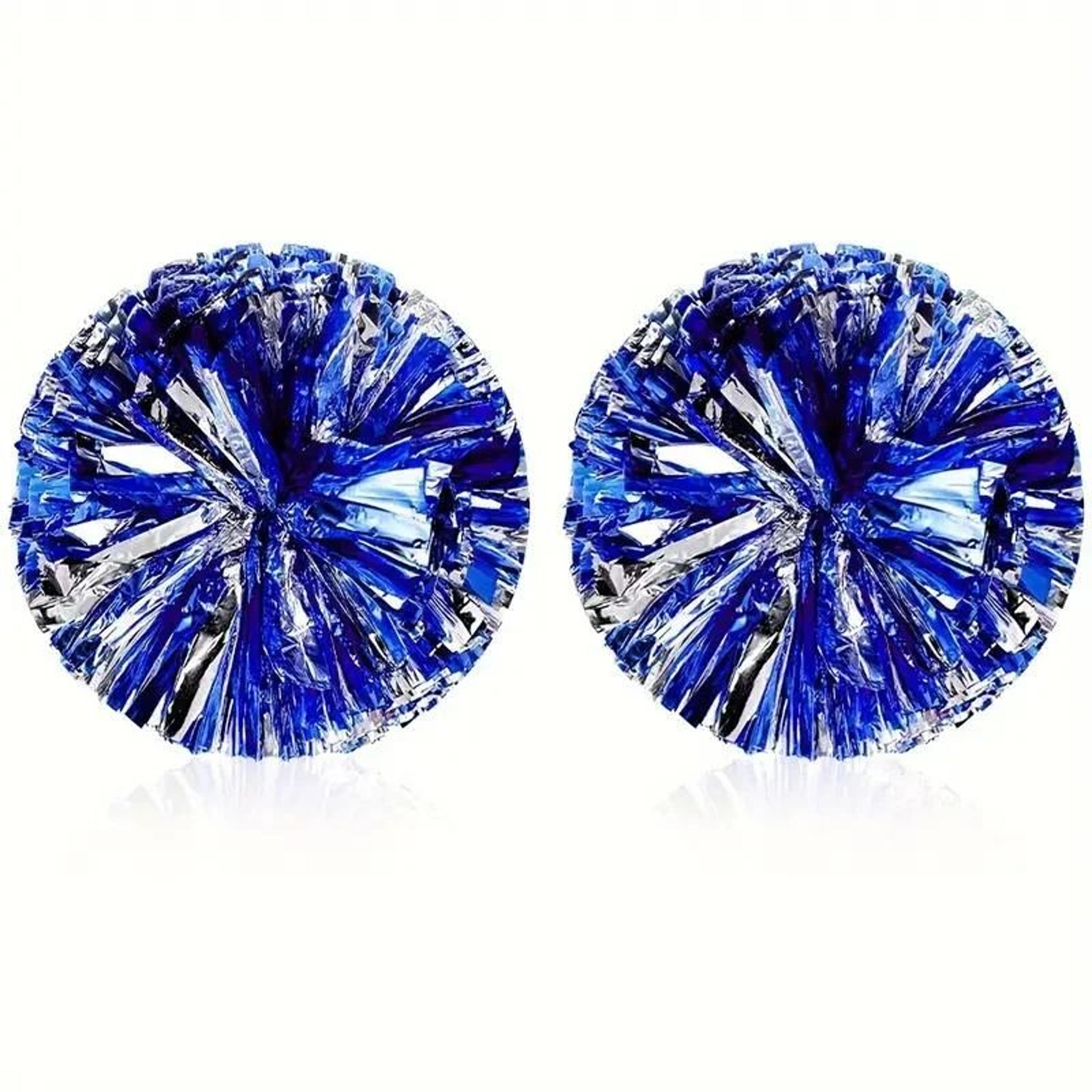 Blue  Silver Cheer Pom Poms  Lightweight HighIndex Plastic Cheerleading Pom Poms For Sports Dance   8