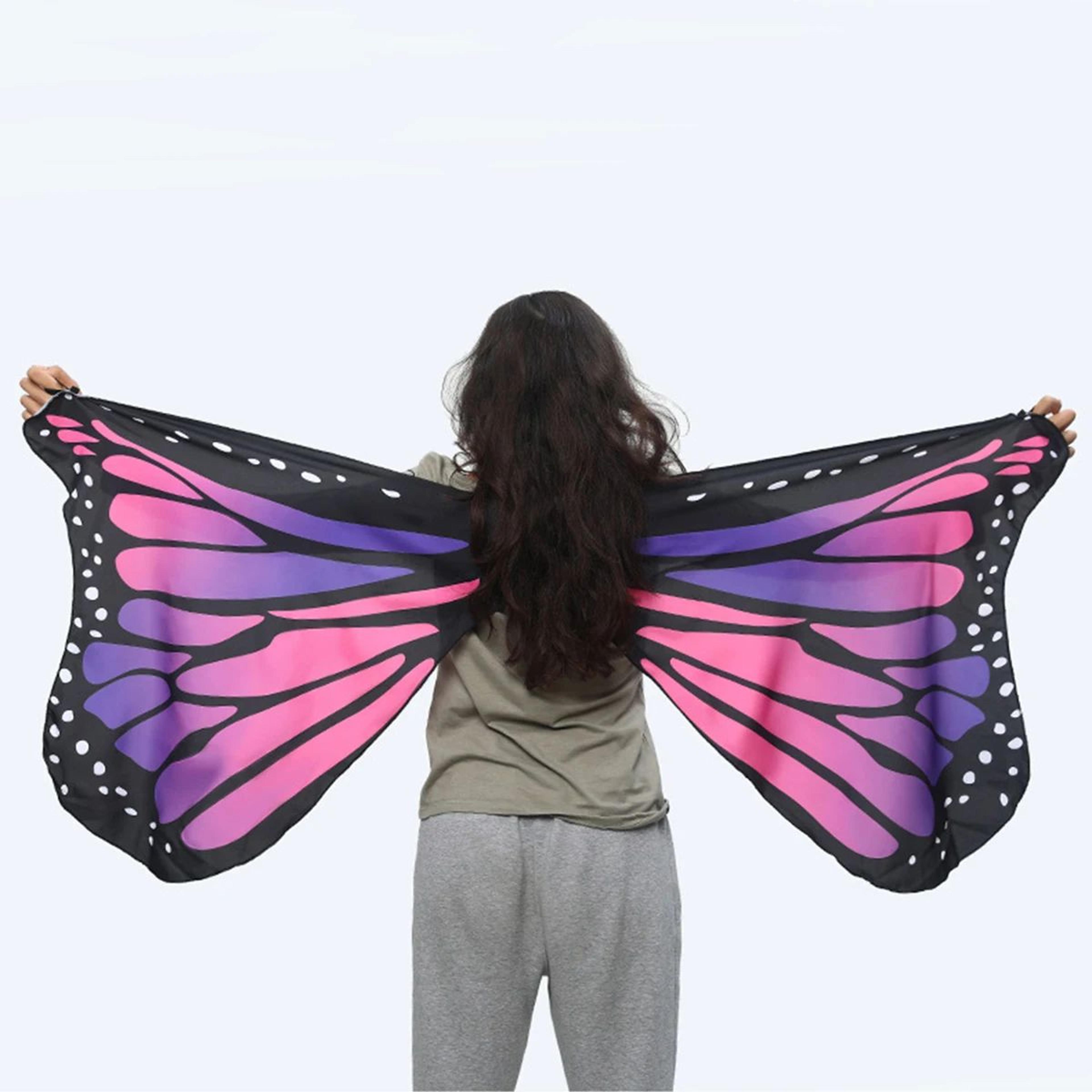Womens Butterfly Wings Cape  Polyester Fairy Shawl Cosplay Costume Cloak  Festival DressUp Accessor 7