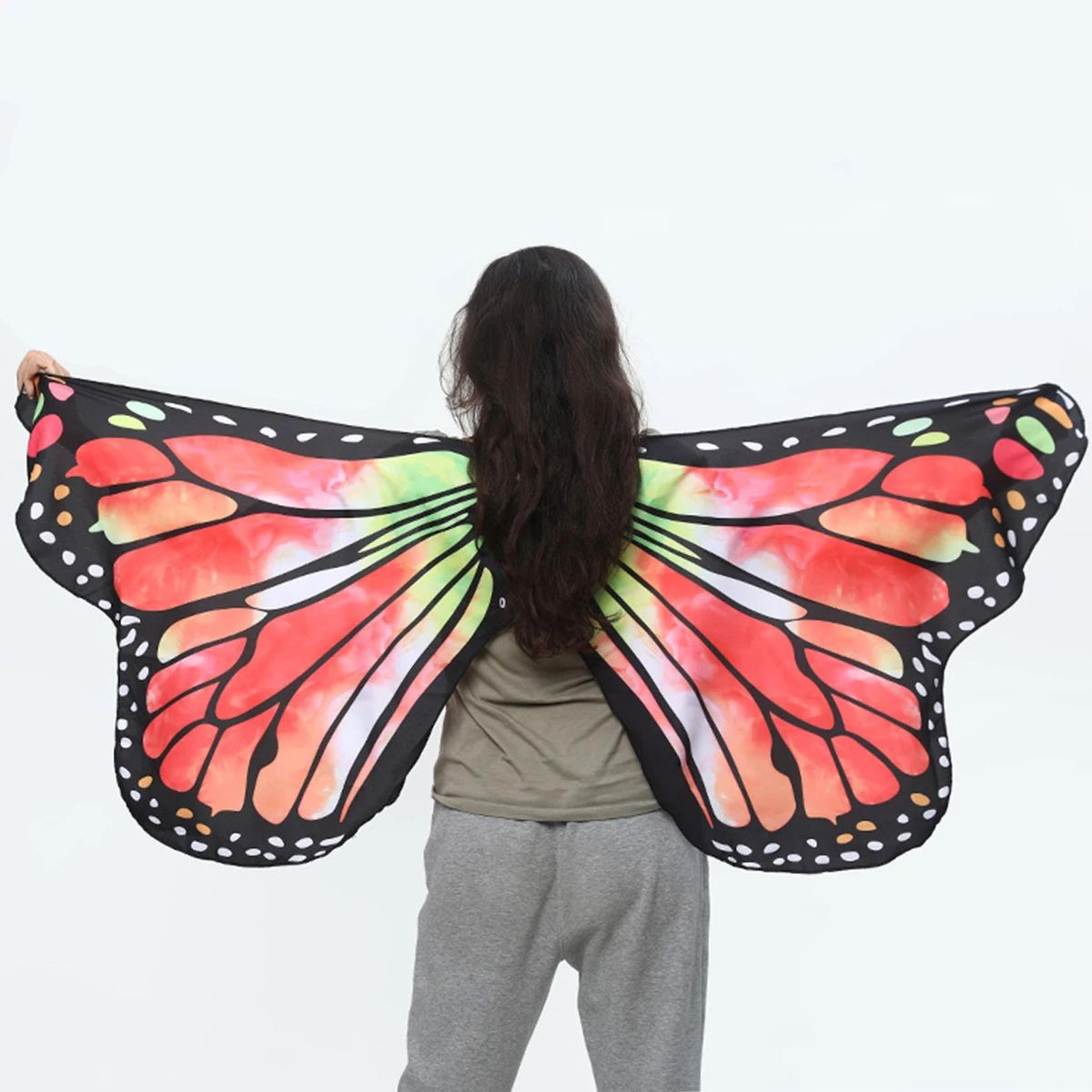 Womens Butterfly Wings Cape  Polyester Fairy Shawl Cosplay Costume Cloak  Festival DressUp Accessor 17