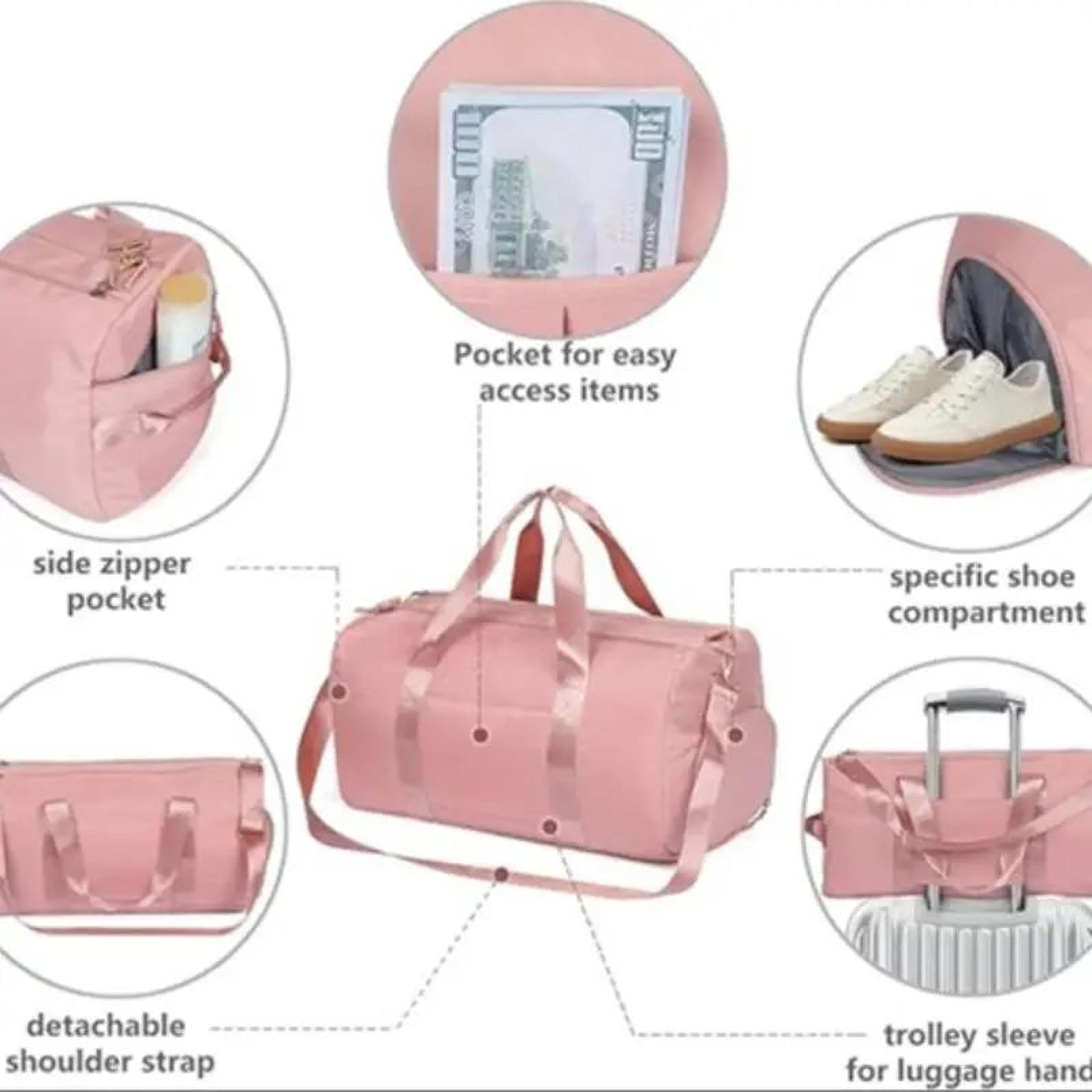 Large Capacity Travel Duffel Bag  Dry  Wet Separation Gym Bag With Shoe Compartment For Sports Yoga 4