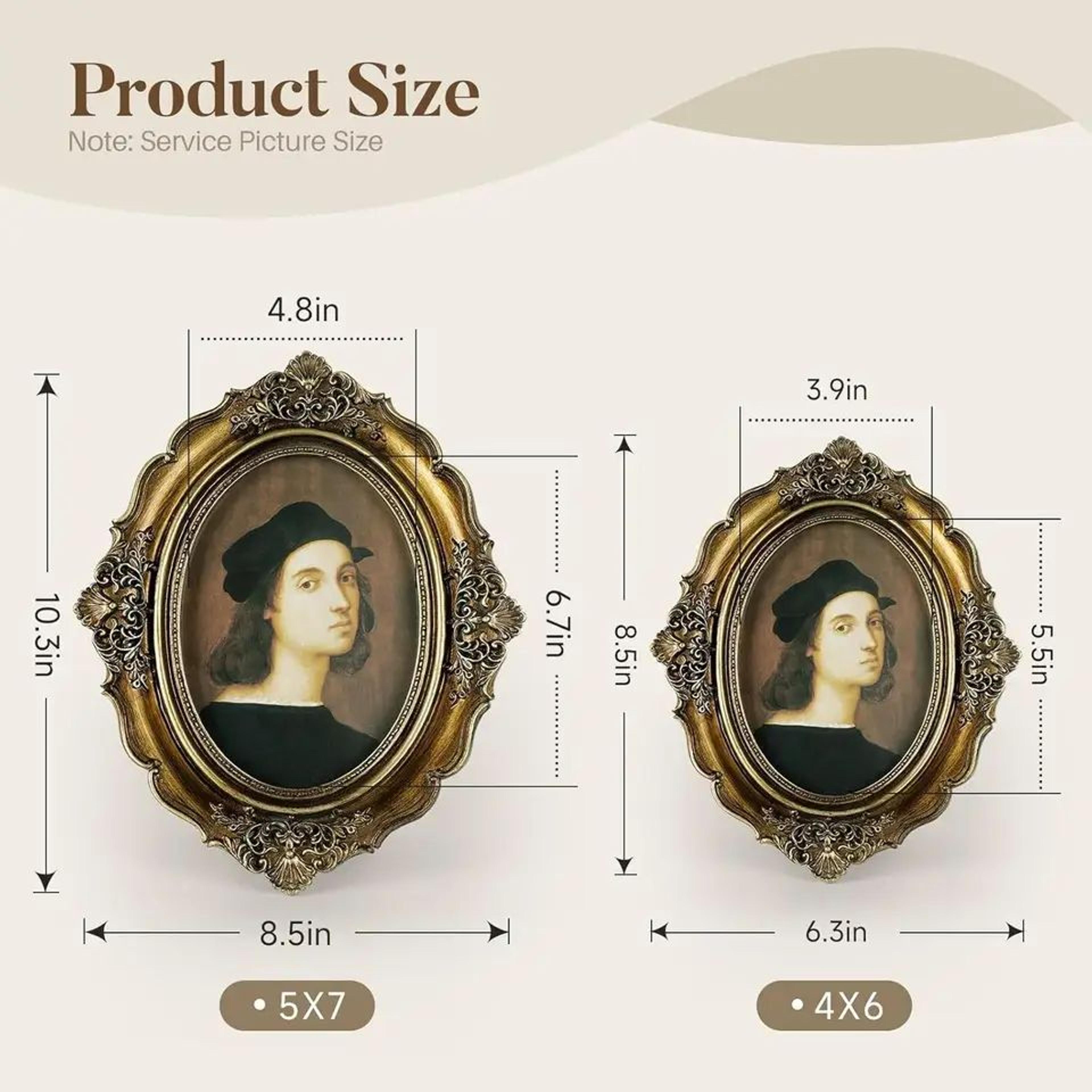 4x6 In Vintage Resin Photo Frame  Antique Bronze Picture Frame For Wall  Tabletop Home Decor Random 5